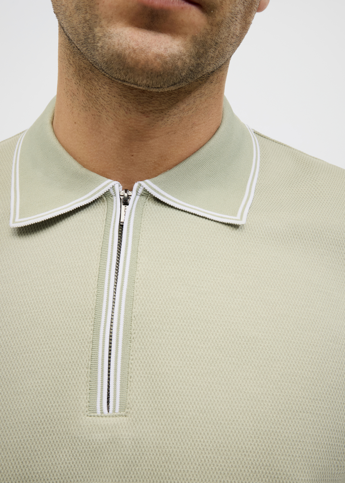 Textured Zip Collar Polo | Woolworths.co.za