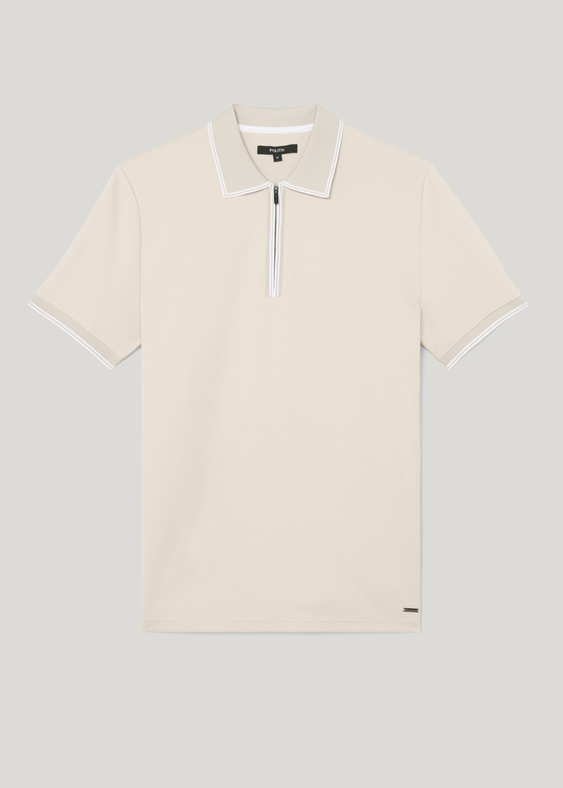 Textured Zip Collar Polo | Woolworths.co.za