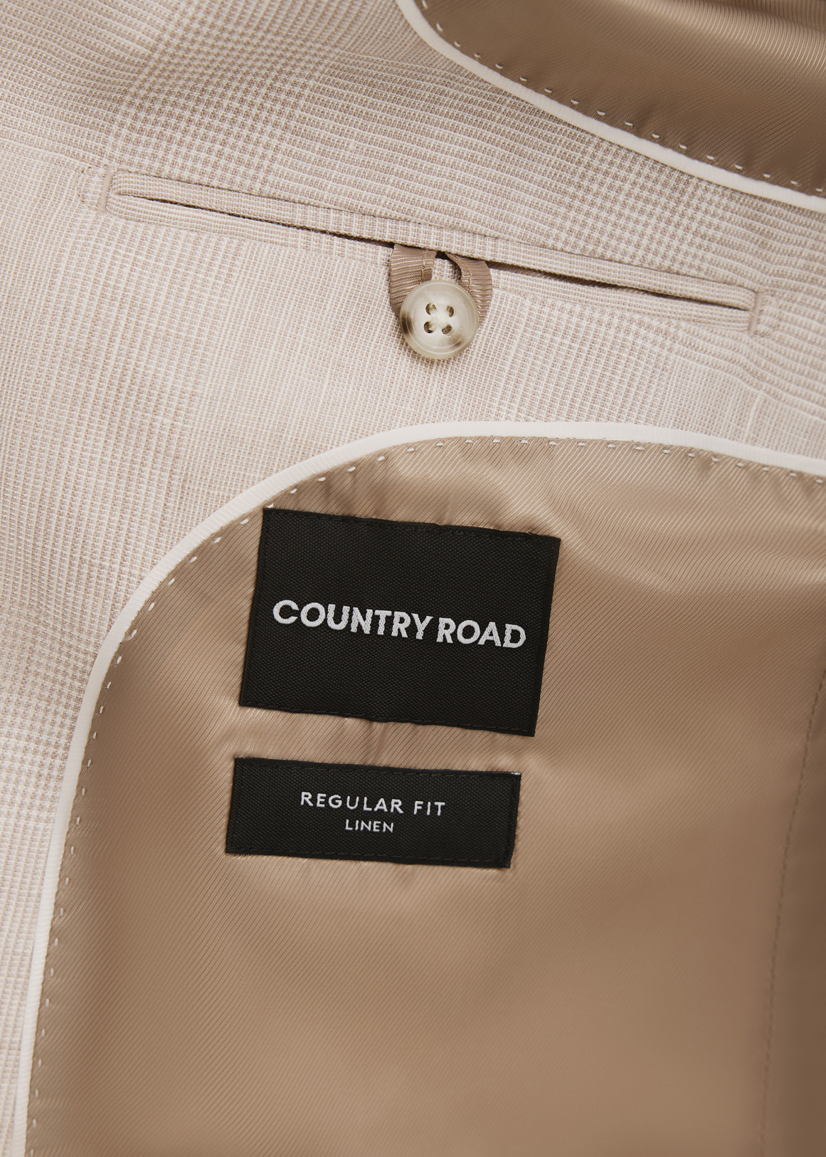 Regular Fit Linen Single Breasted Check Jacket | Woolworths.co.za