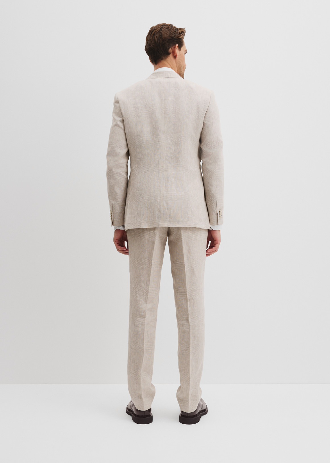Regular Fit Linen Single Breasted Check Jacket | Woolworths.co.za