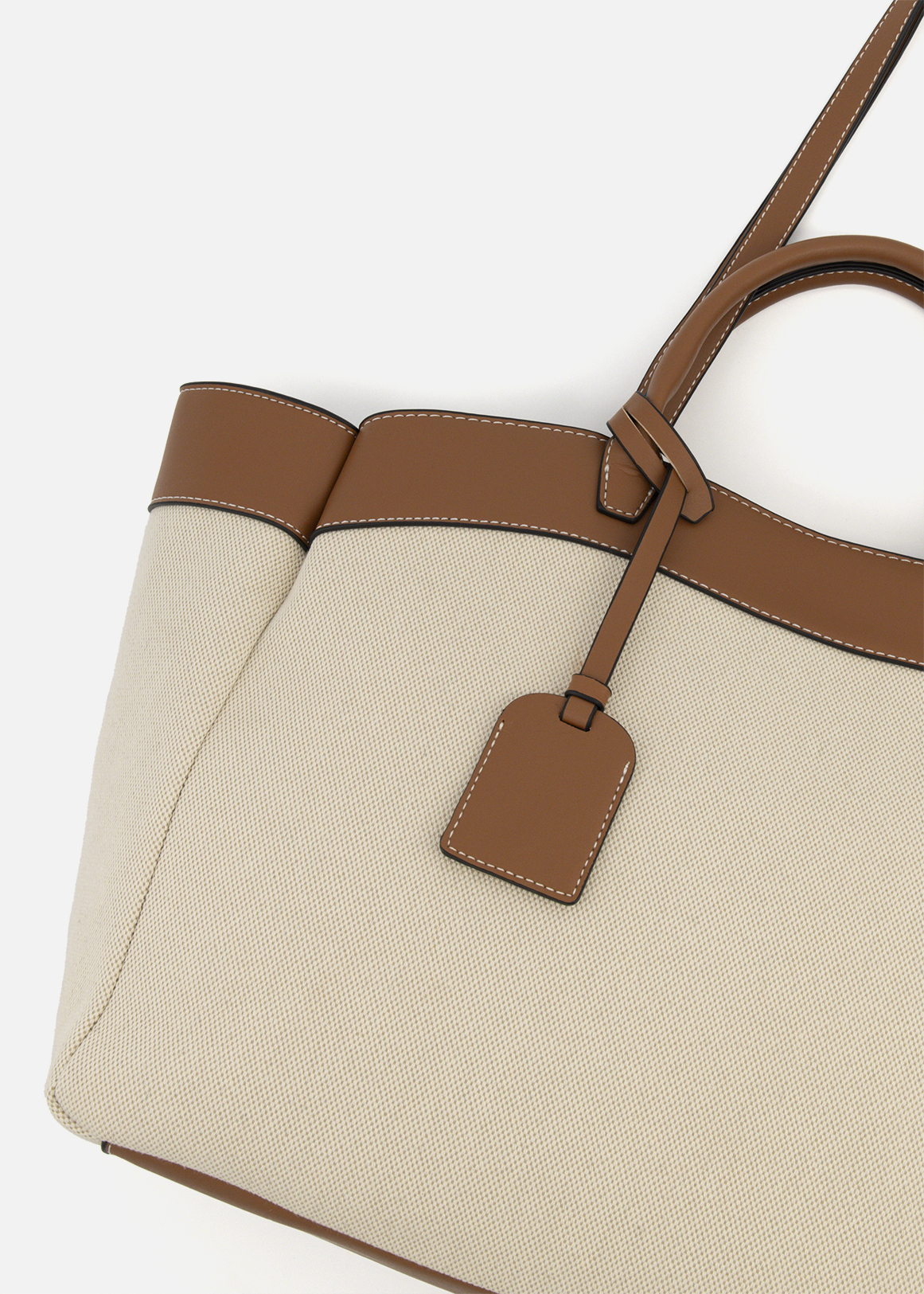 Canvas Faux Leather Tote | Woolworths.co.za
