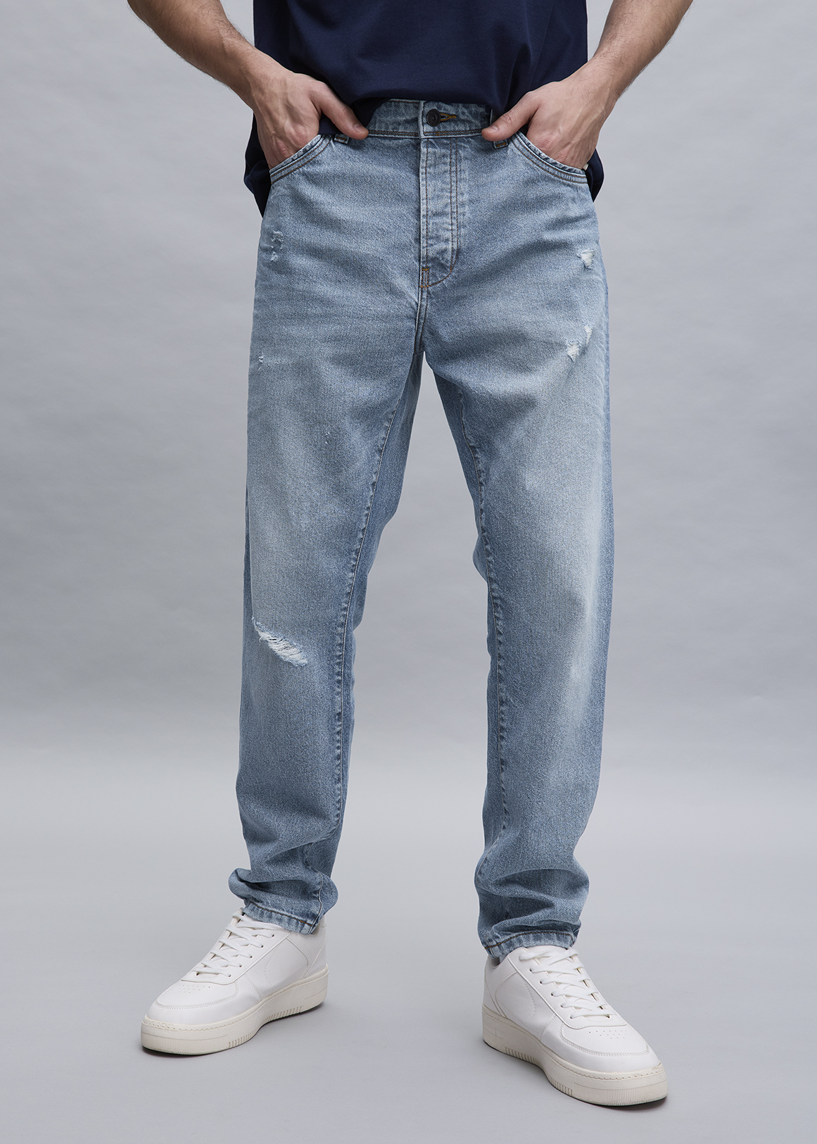 Light Blue Rip & Repair Tapered Jeans | Woolworths.co.za