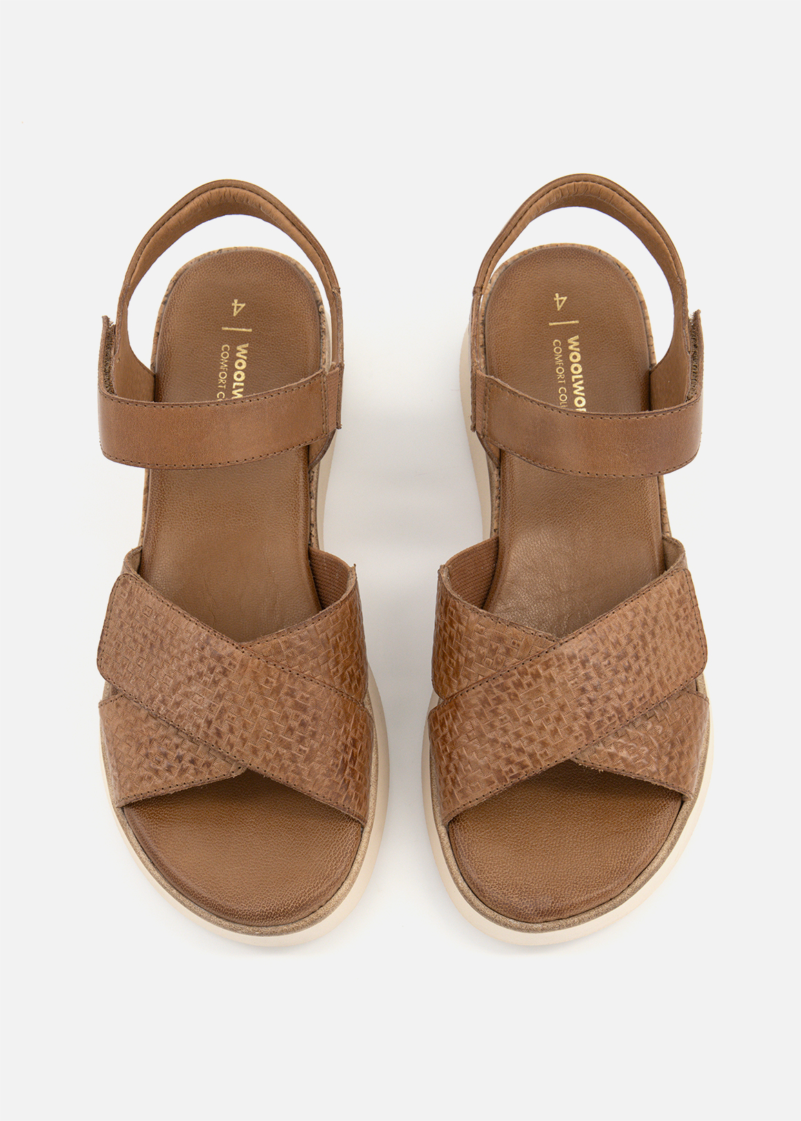 Crossover Slingback Wedge Leather Sandals | Woolworths.co.za
