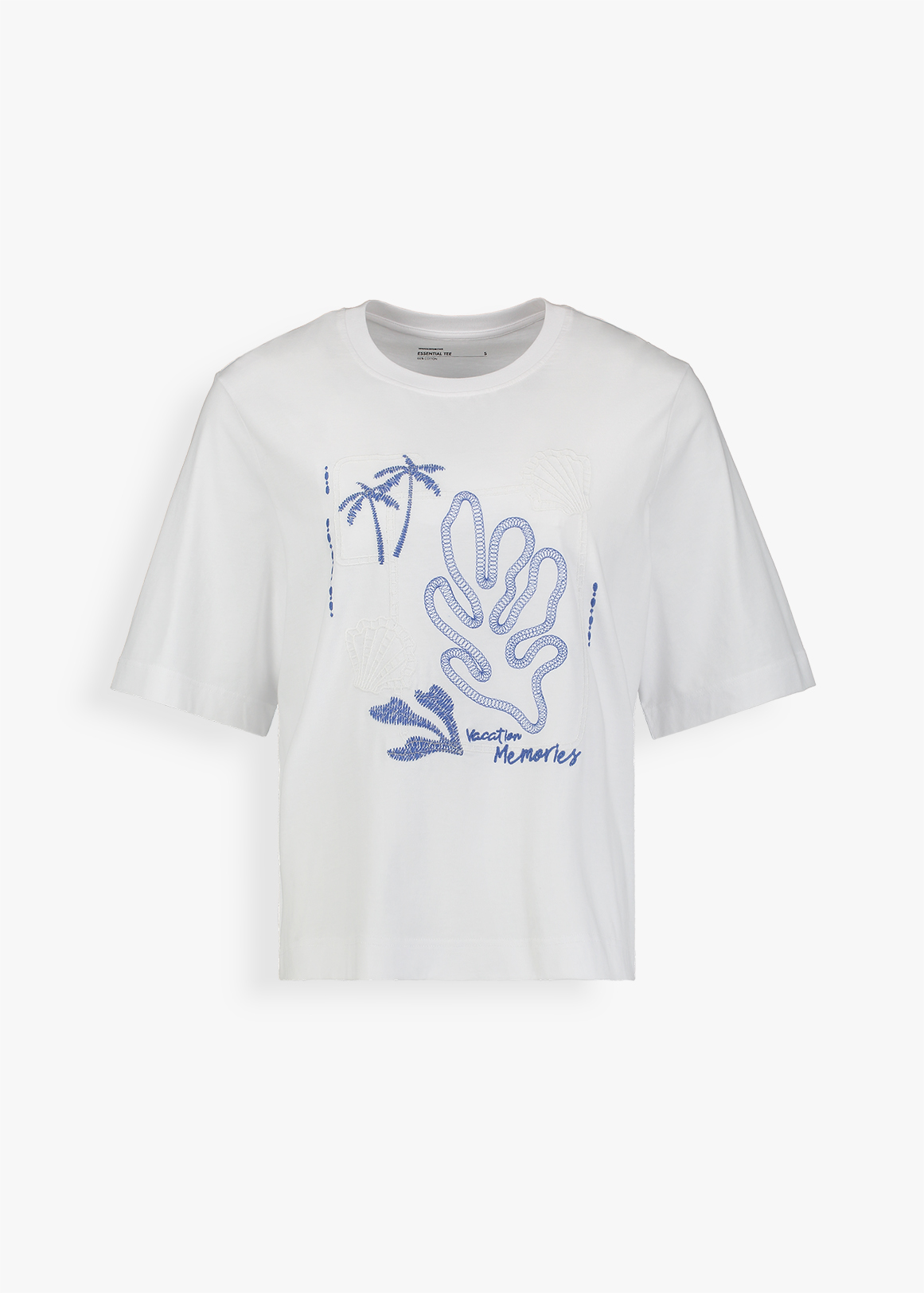 トップス OVY Embroidery Cotton Wide T-shirt XL Embroidered Drop Shoulder Cotton Boxy T-shirt | Woolworths.co.za