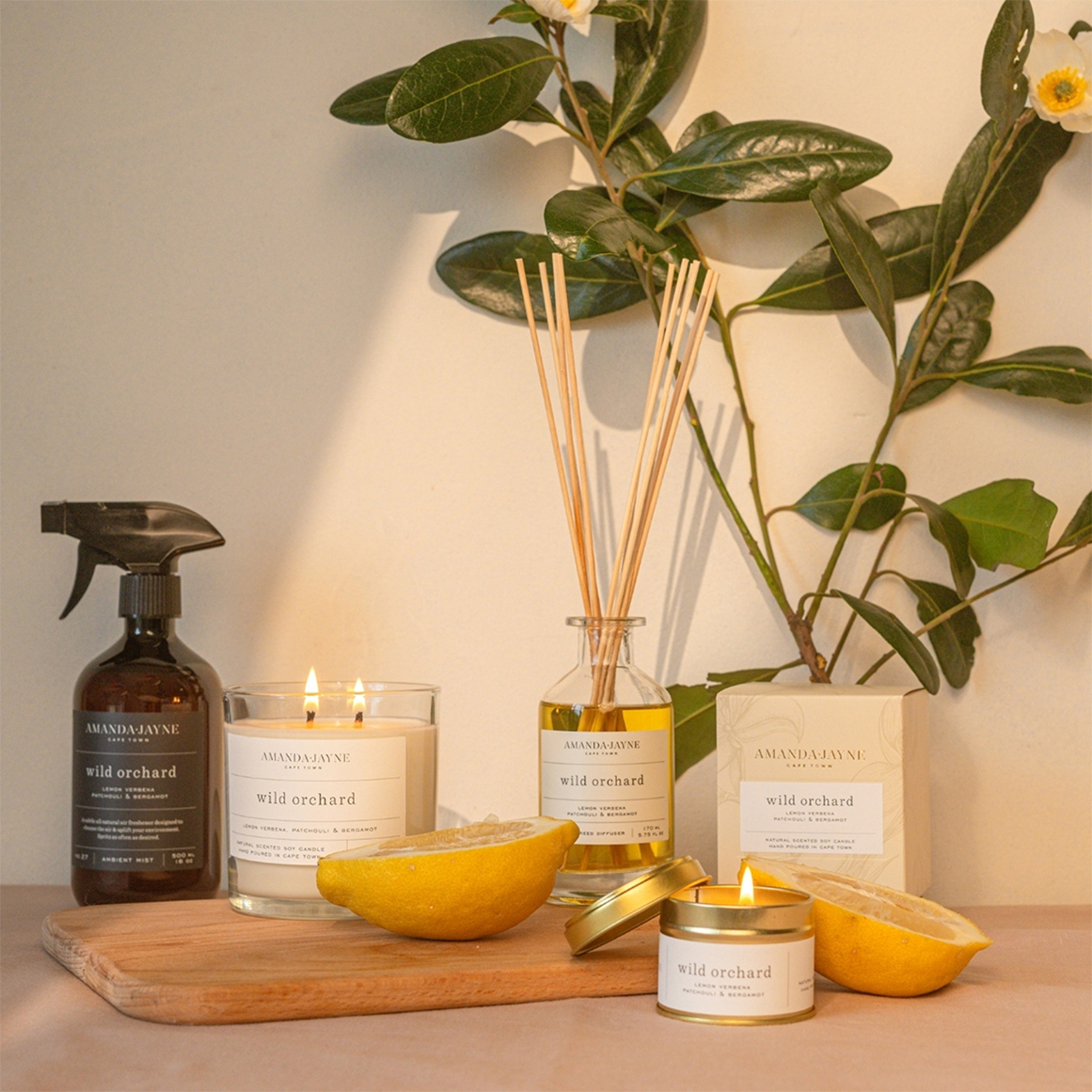 Wild Orchard Gold Tin Soy Candle | Woolworths.co.za