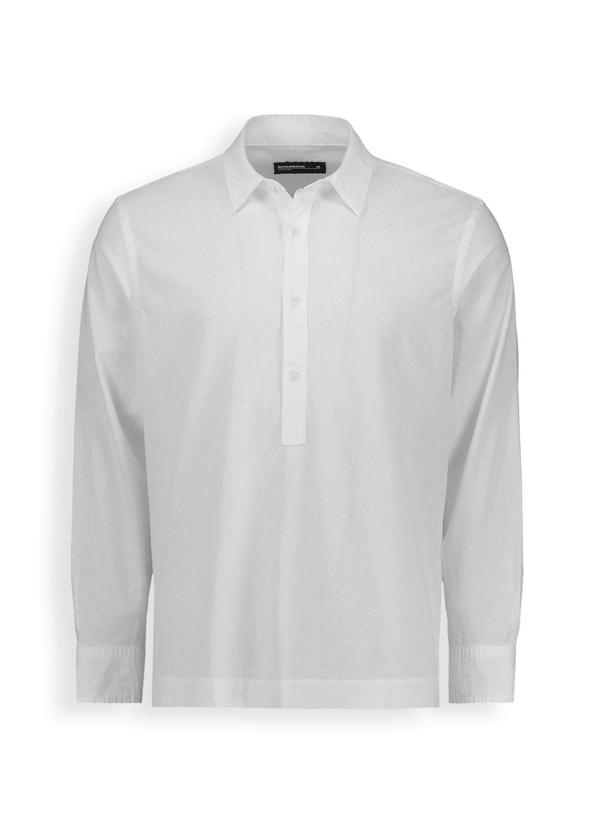 Half Placket Linen Blend Shirt | Woolworths.co.za
