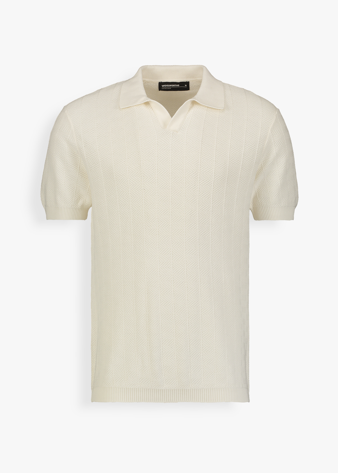 Self Stripe Johnny Collar Knit Cotton Golfer | Woolworths.co.za