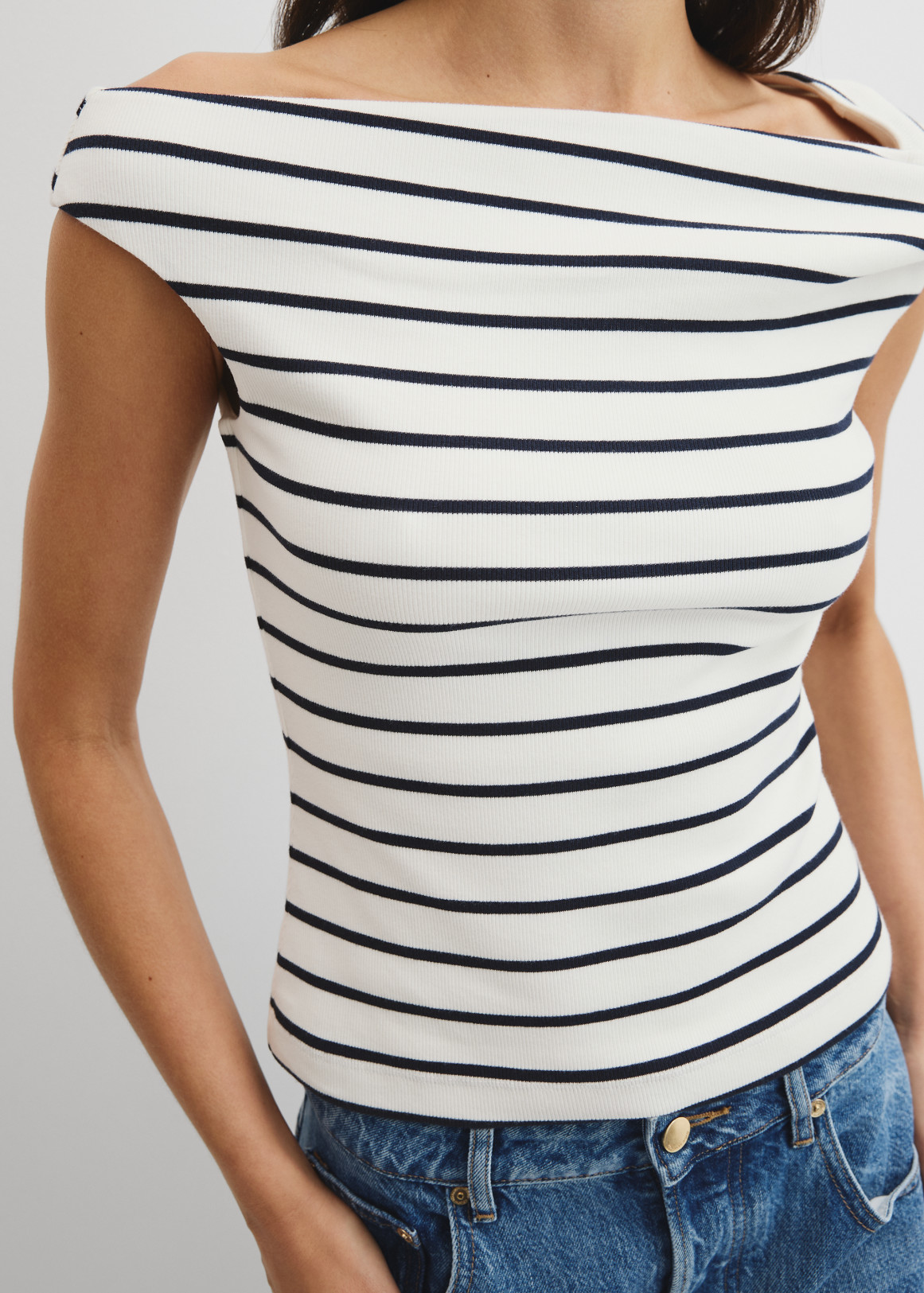 Stripe Twist Shoulder Top | Woolworths.co.za