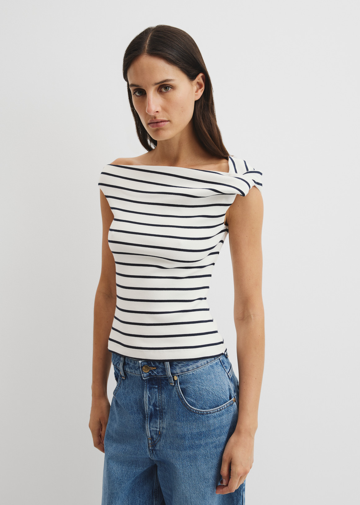 Stripe Twist Shoulder Top | Woolworths.co.za