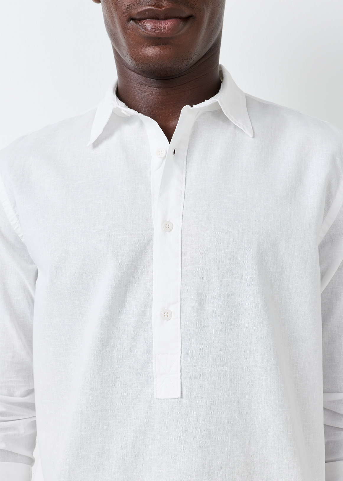 Half Placket Linen Blend Shirt | Woolworths.co.za
