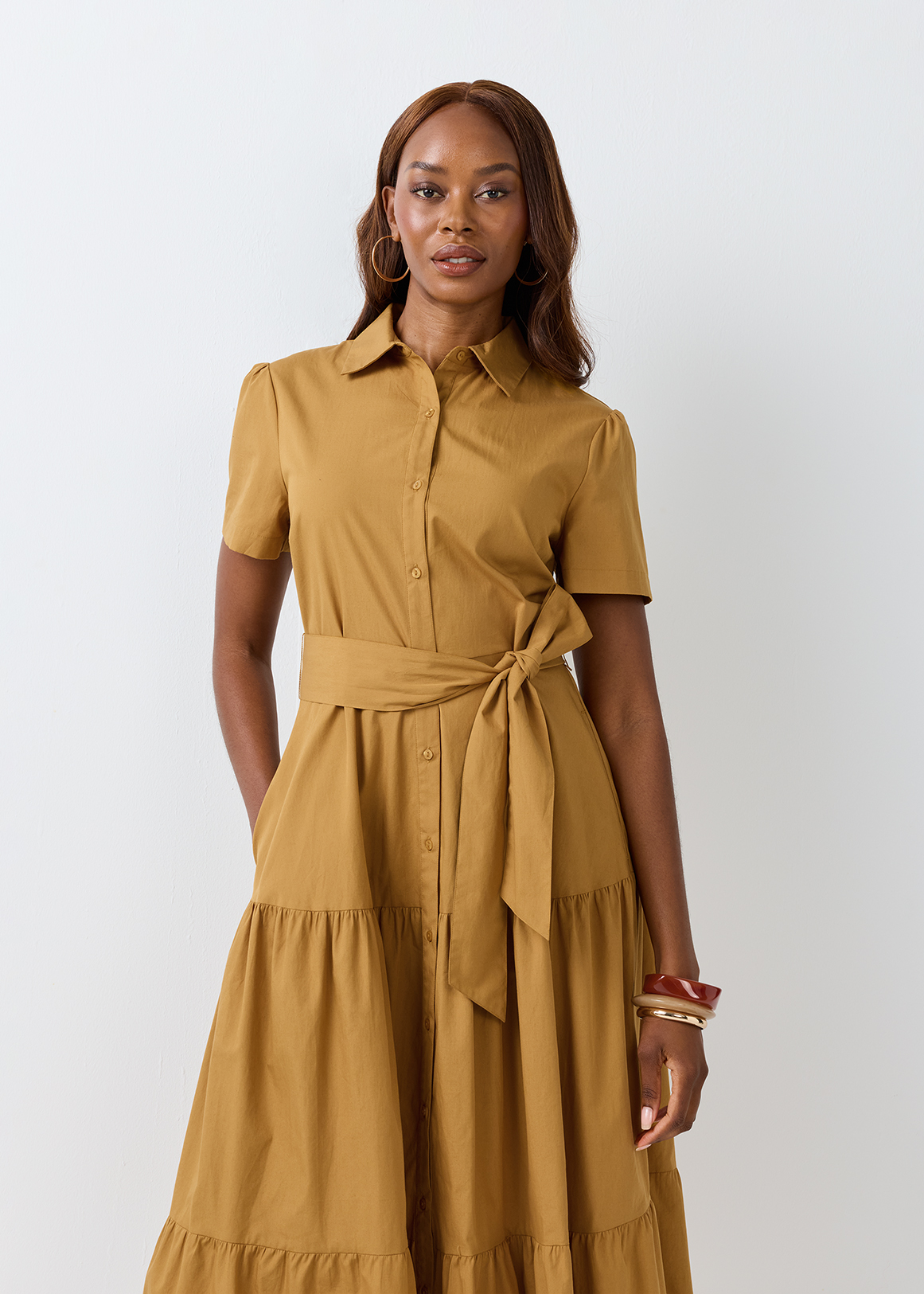 Belted Poplin Maxi Shirt Dress | Woolworths.co.za