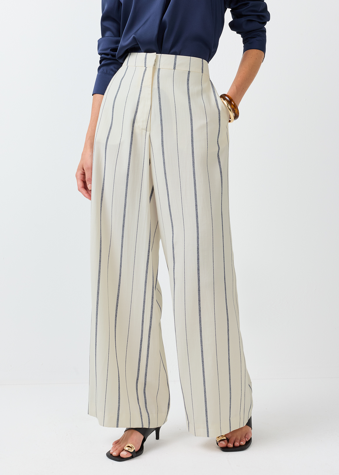 Striped Relaxed Fit Wide Leg Pants | Woolworths.co.za