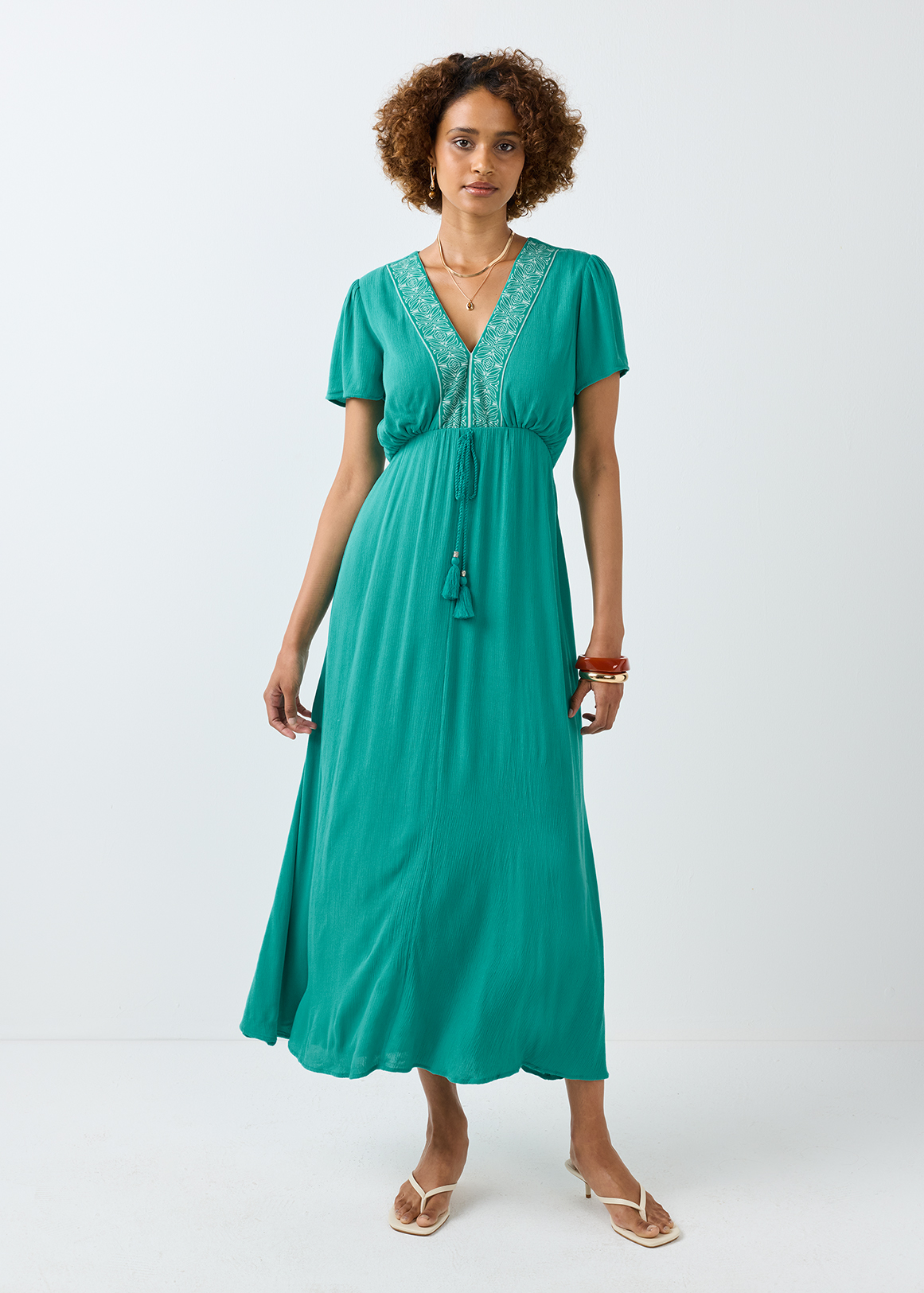 Border Print Tassel Viscose Maxi Dress | Woolworths.co.za