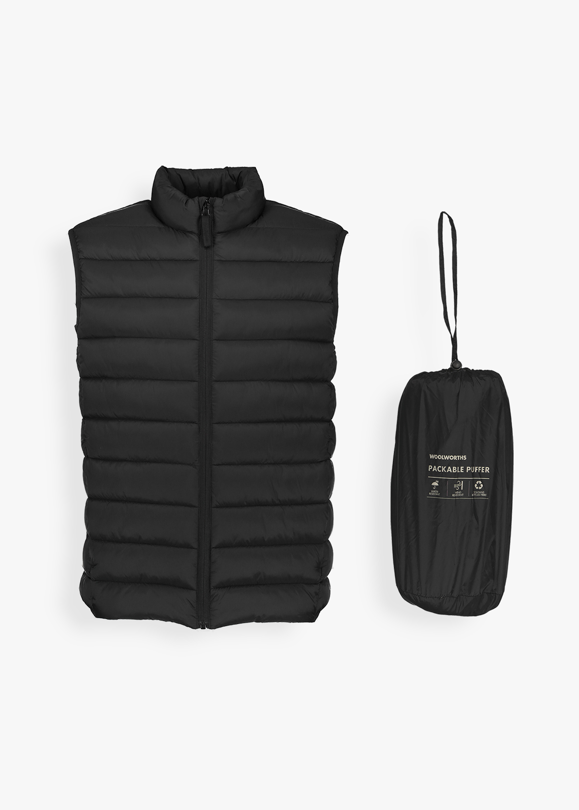 Packable Zip-up Funnel Neck Puffer Gilet | Woolworths.co.za