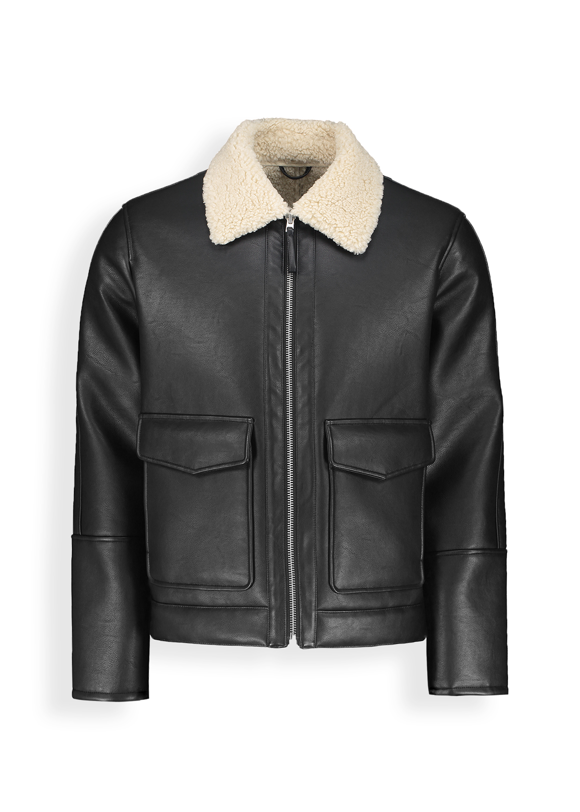 Sherpa Collar Faux Leather Aviator Jacket | Woolworths.co.za