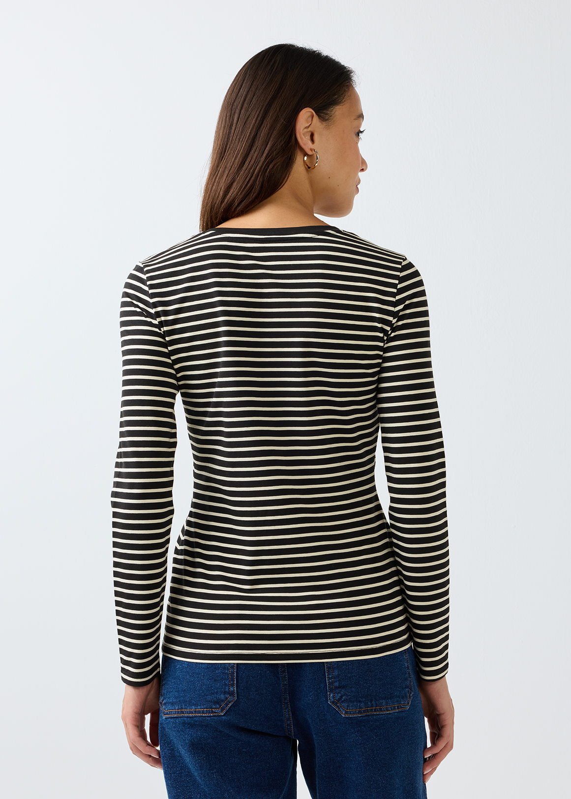 Striped V-neck Modal Blend T-shirt | Woolworths.co.za