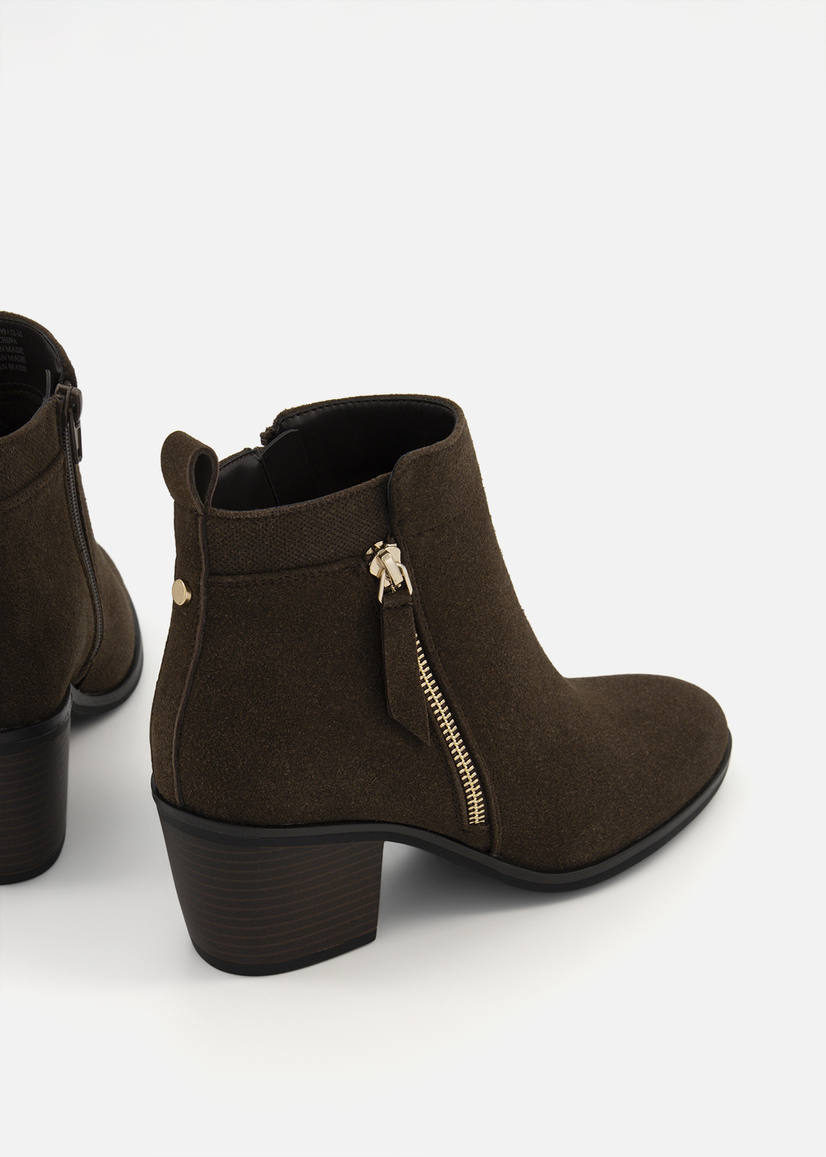 Zip Block Heel Faux Suede Ankle Boots | Woolworths.co.za