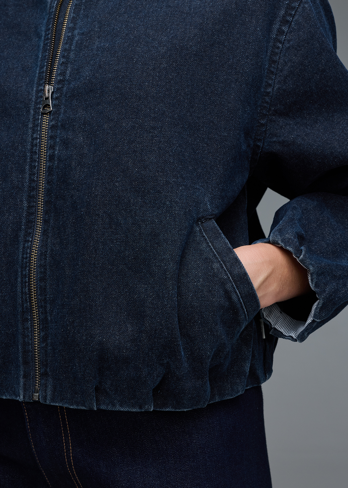 Zipped Denim Bomber Jacket | Woolworths.co.za