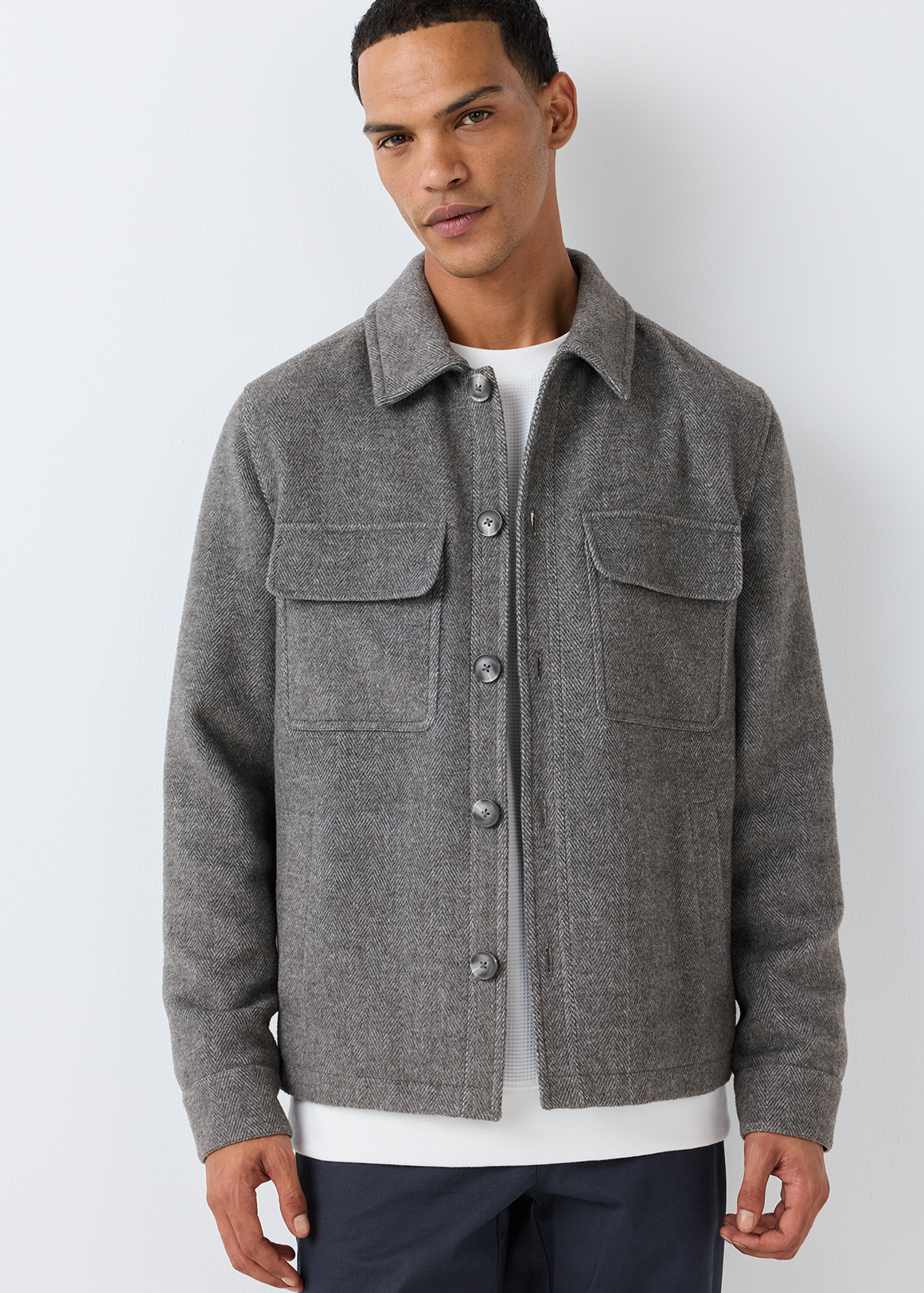 エムエメ Mmeeme Cropped melton jacket Cropped Melton Shacket | Woolworths.co.za