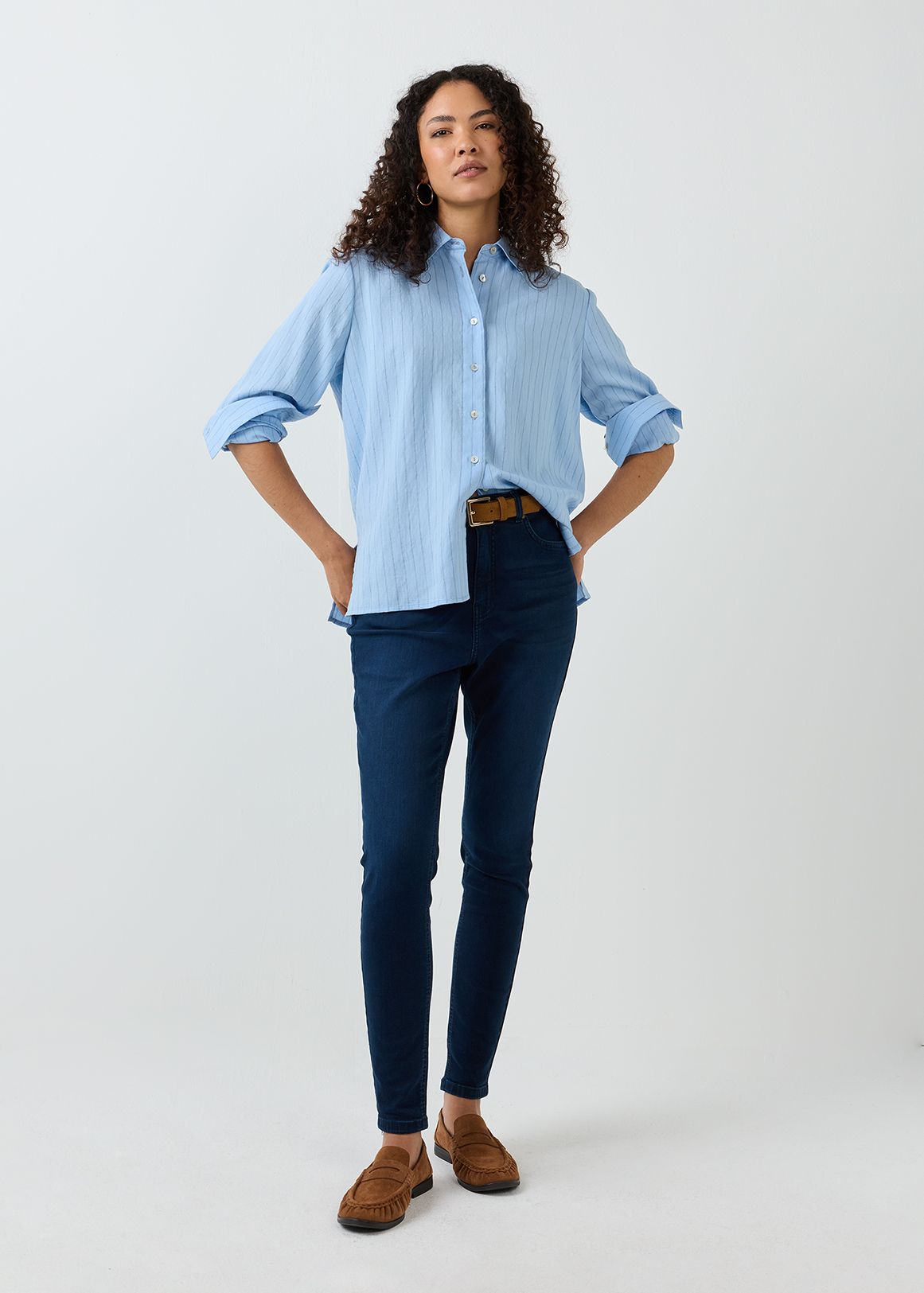 Striped Lyocell Blend Shirt | Woolworths.co.za