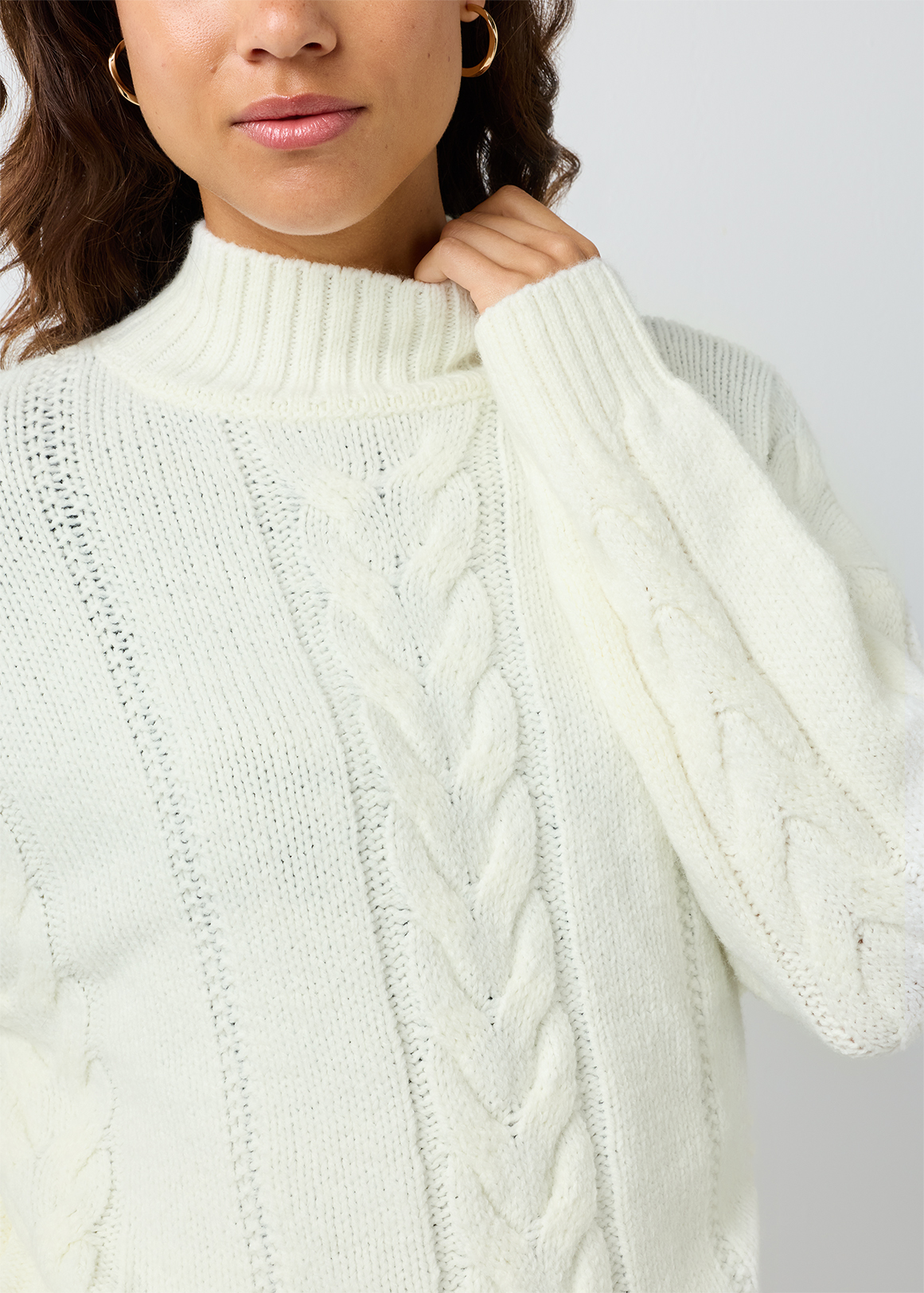 Chunky Funnel Neck Cable Knit Jumper | Woolworths.co.za