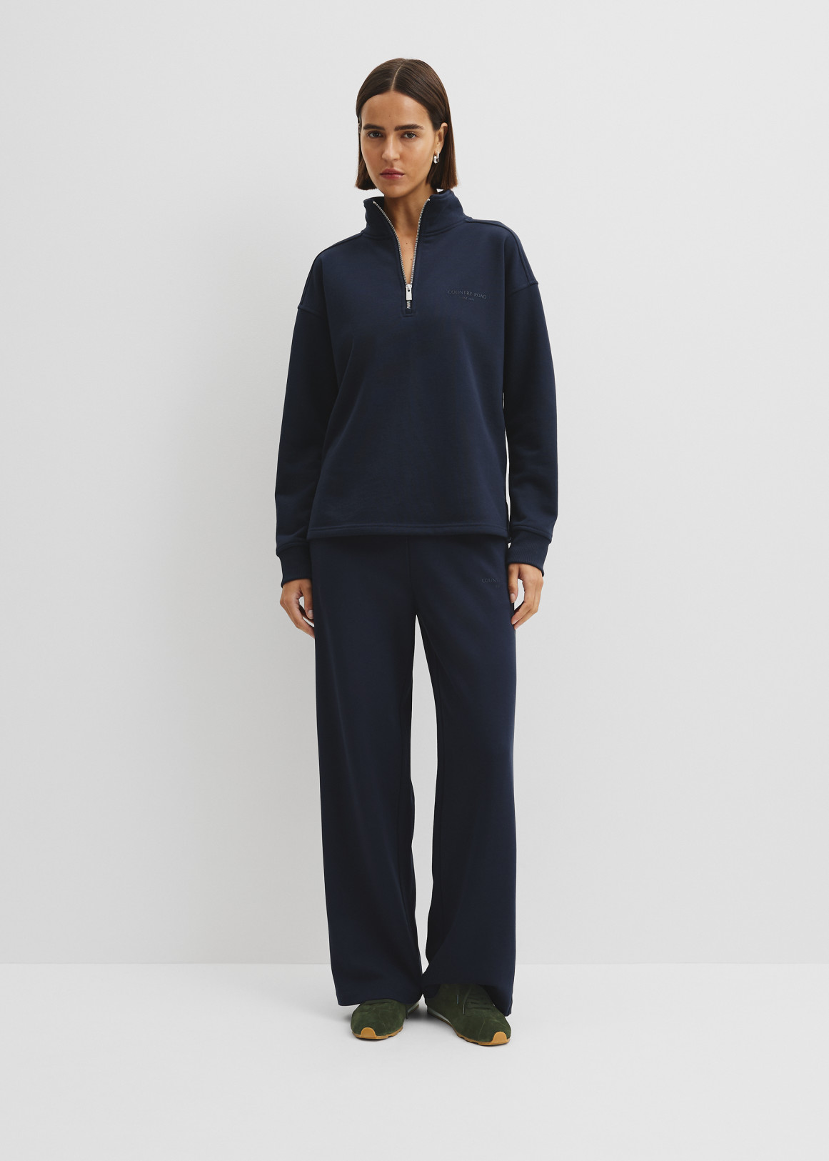 Australian Good Earth Cotton Zip Neck Sweat | Woolworths.co.za