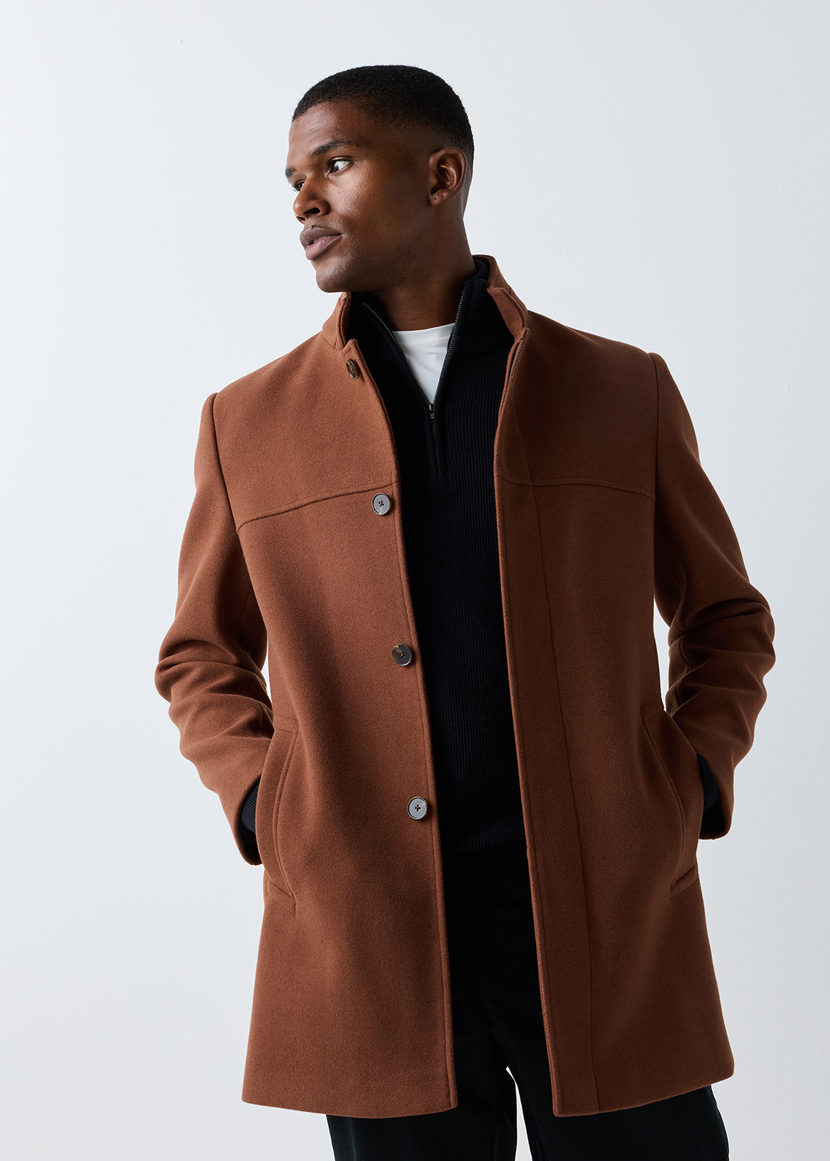 Slim Fit Funnel Neck Coat | Woolworths.co.za