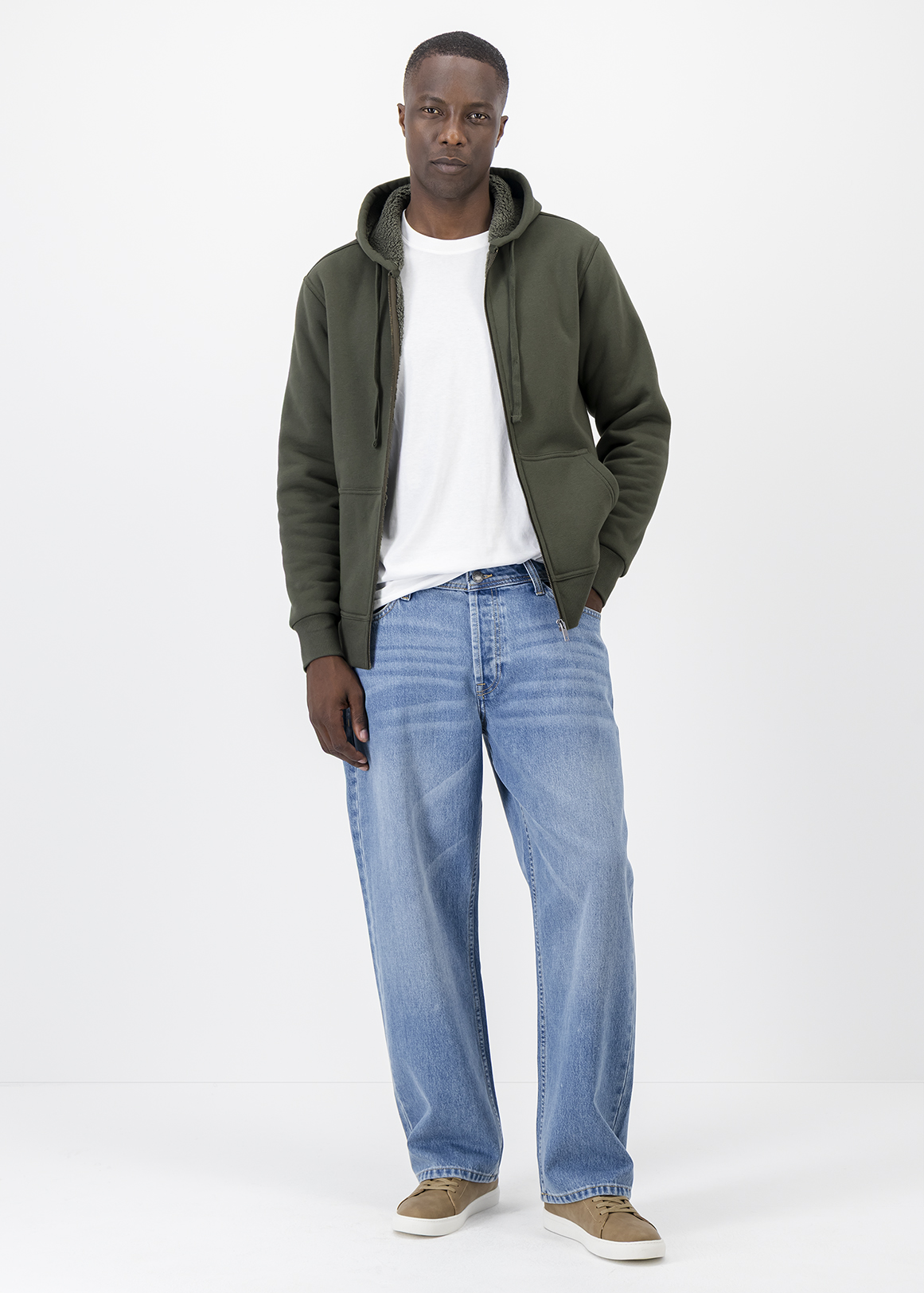 Zip-up Sherpa Lined Fleece Hoodie | Woolworths.co.za