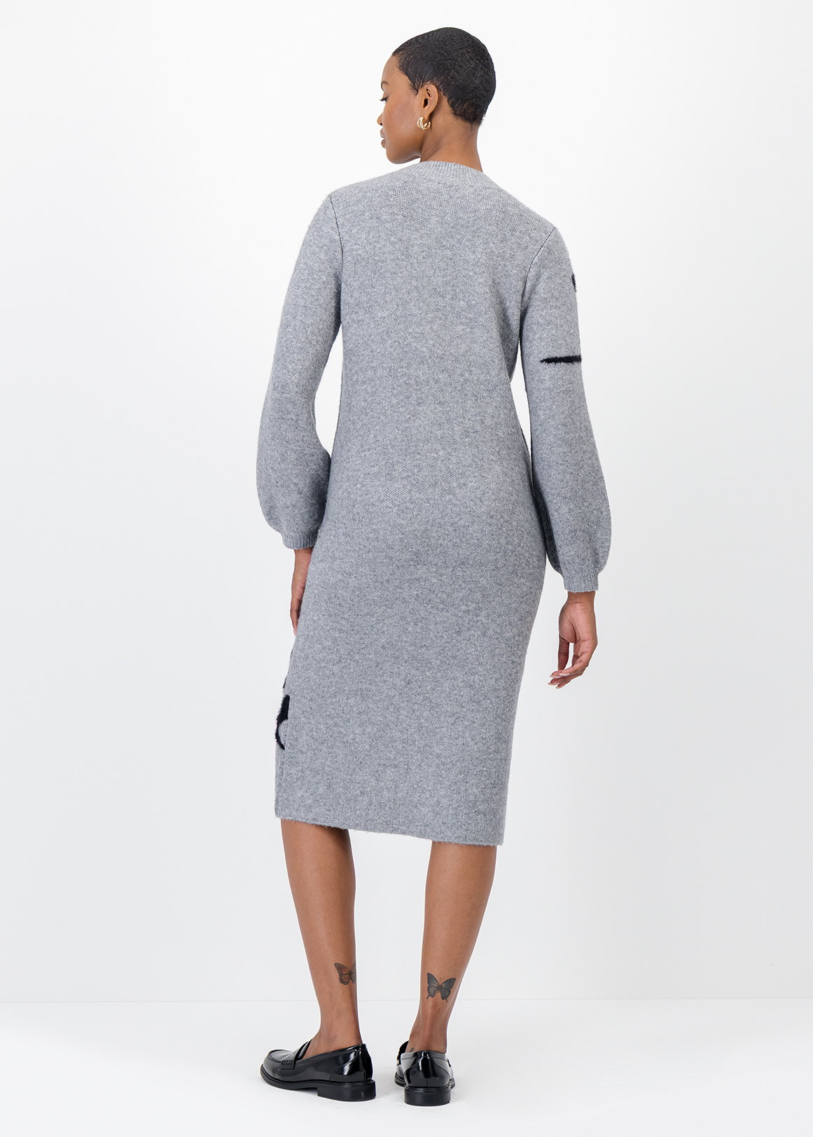 Floral Jacquard Turtleneck Knit Midi Dress | Woolworths.co.za