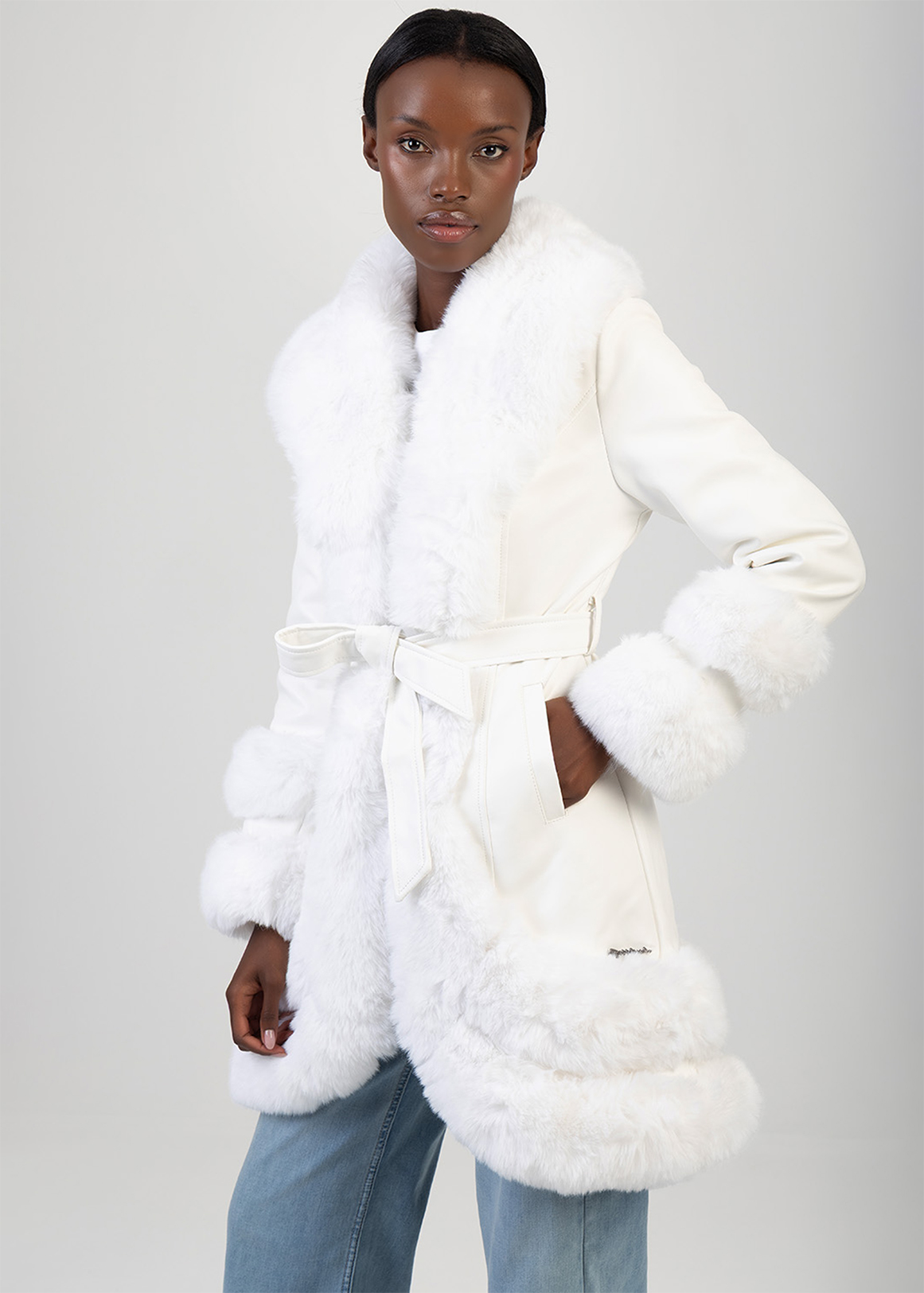 You Do You Faux Fur-Trimmed Coat | Woolworths.co.za