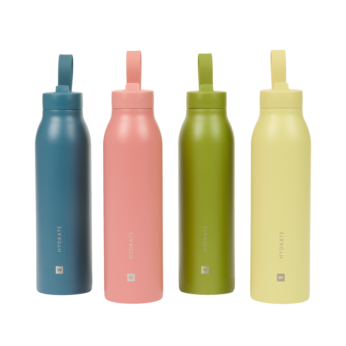 W.Hydrate Modern Flip Yellow Stainless Steel Bottle 591 ml