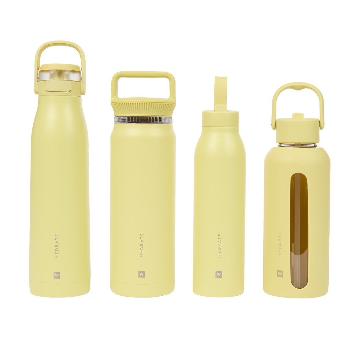 W.Hydrate Modern Flip Yellow Stainless Steel Bottle 591 ml