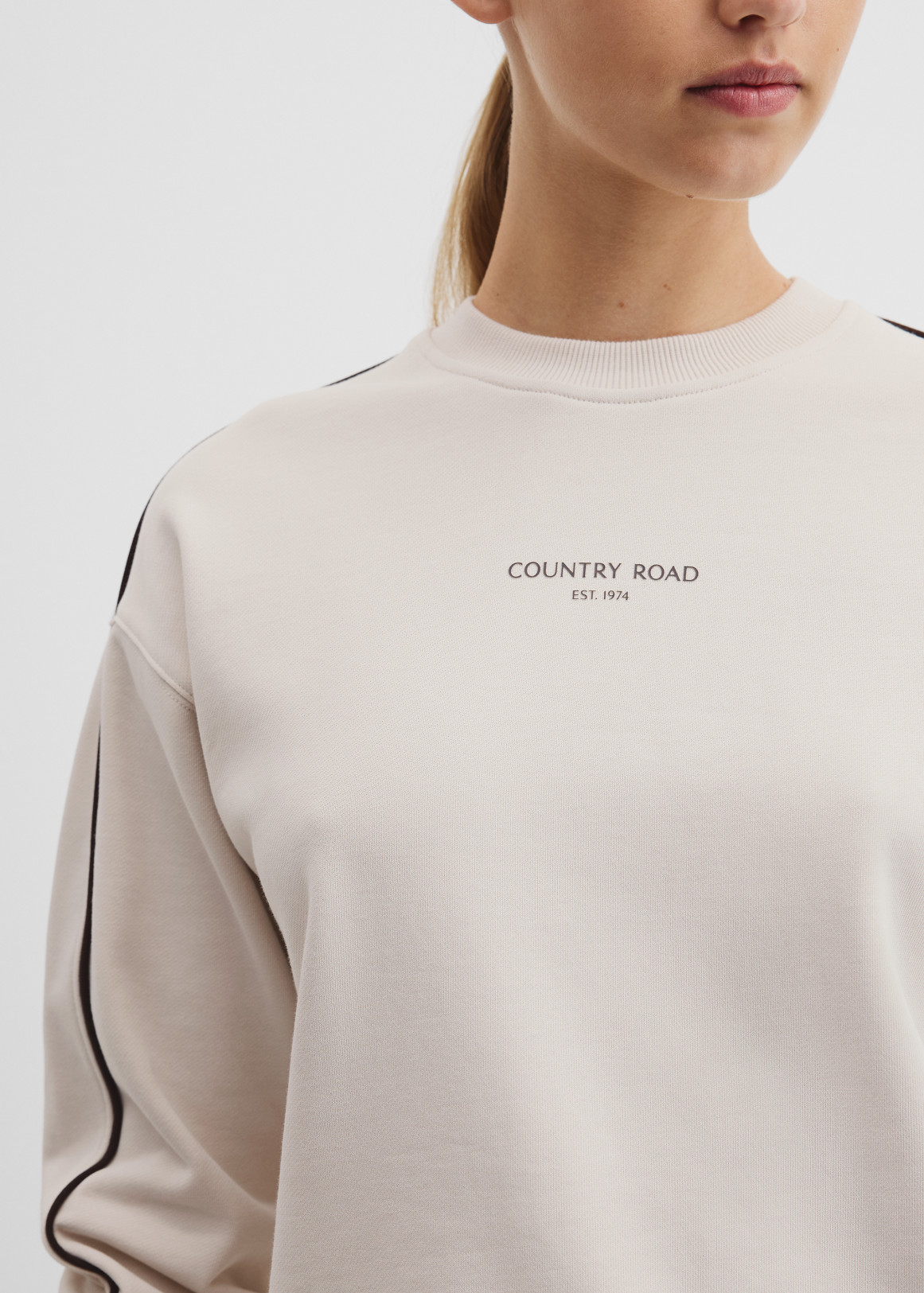 Tipped Crew Neck Sweat | Woolworths.co.za