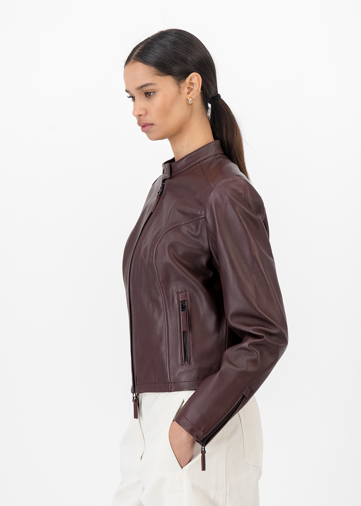 Zip-up Leather Biker Jacket | Woolworths.co.za
