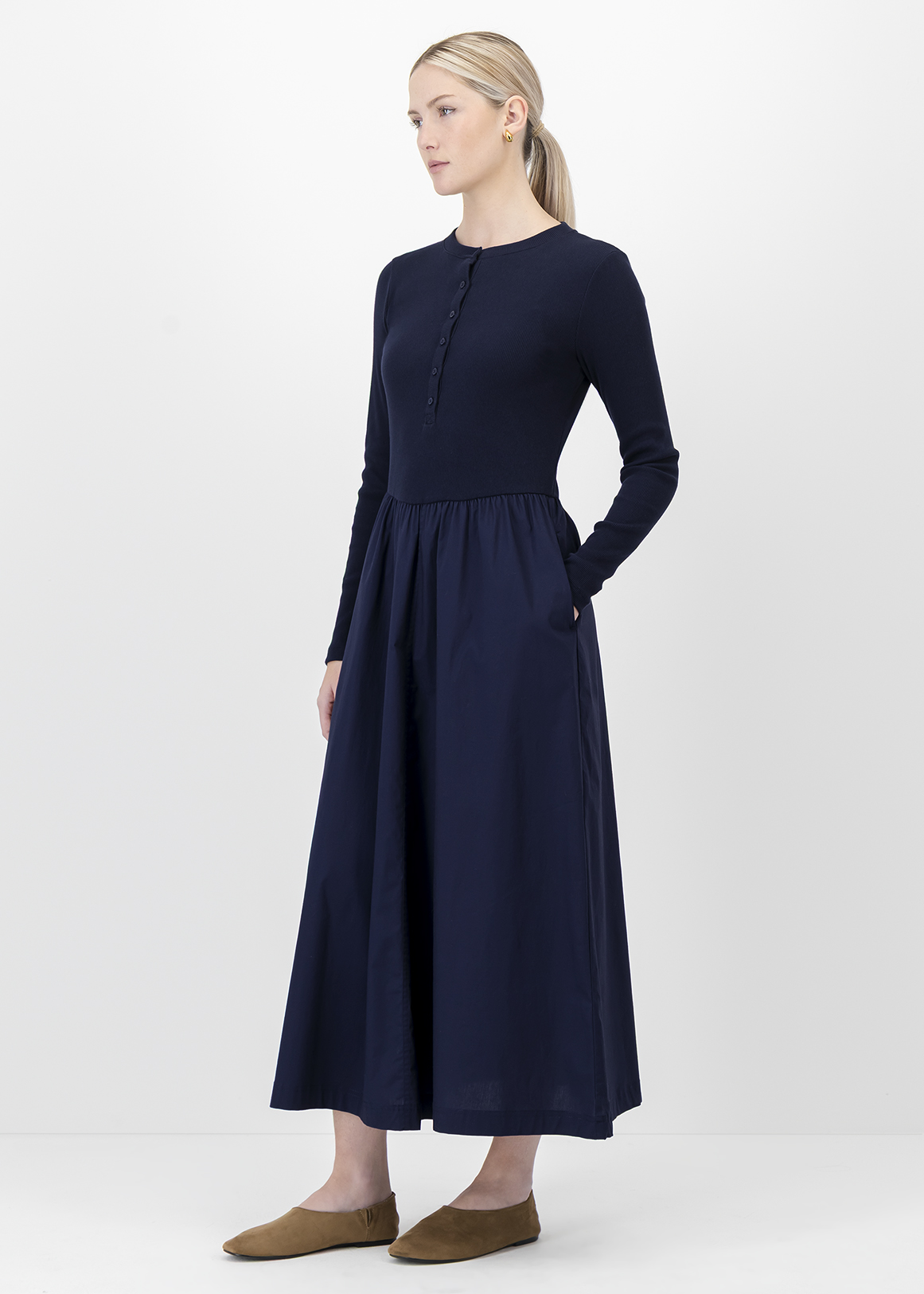 knee length dresses for ladies Tall Hannah Henley Midi Dress – Alloy Apparel