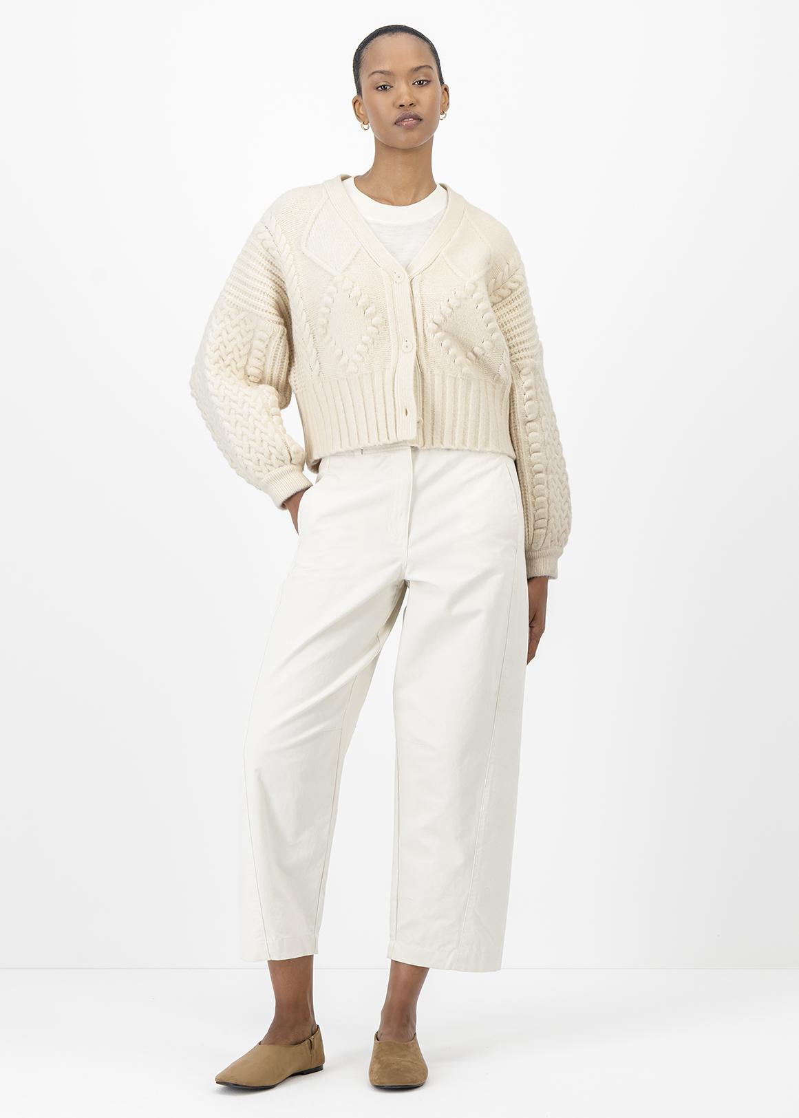 カーディガン louren plating knit cardigan double zip crochet knit cardigan | TOPS | LAULEN（ローレン）