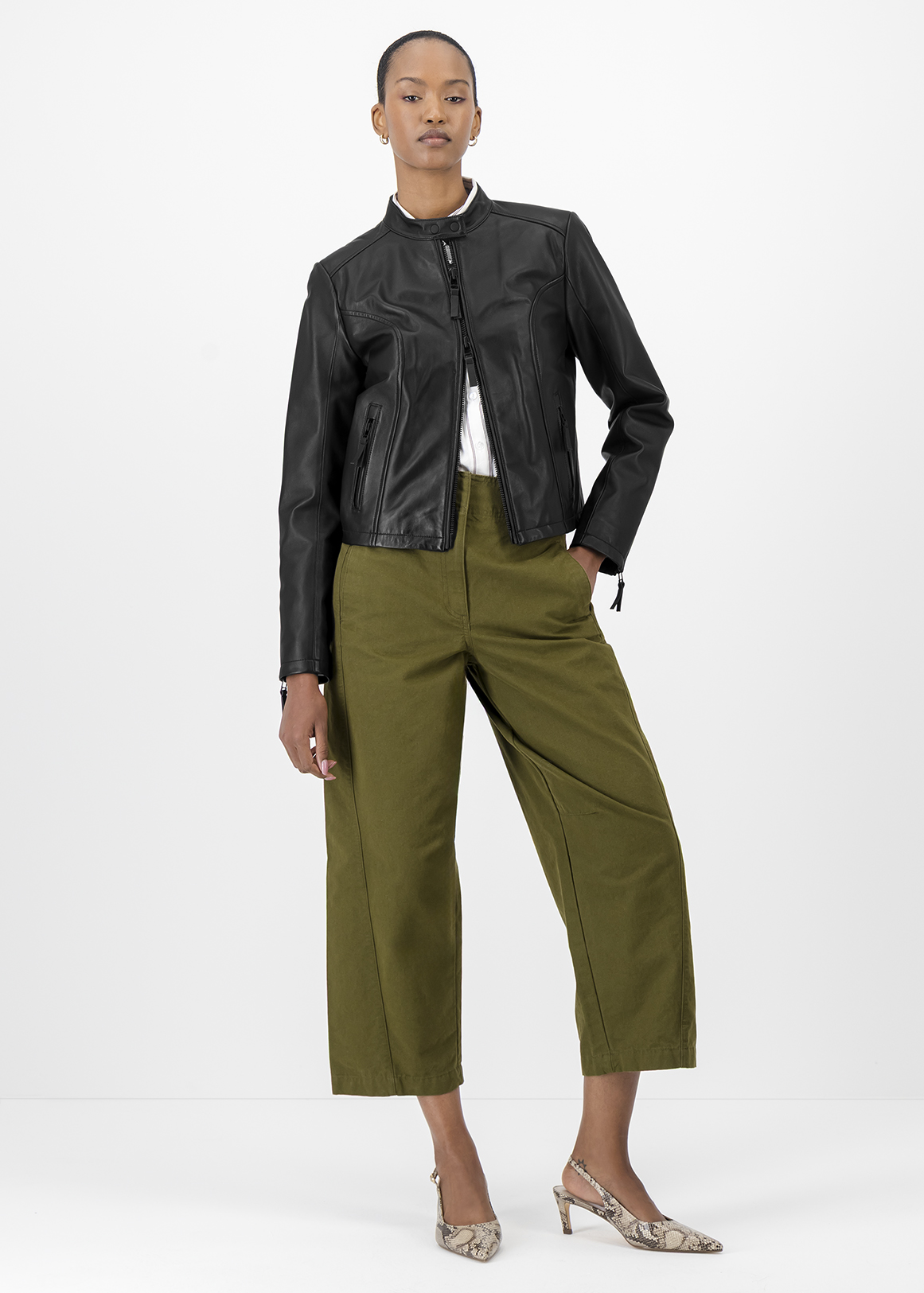 Zip-up Leather Biker Jacket | Woolworths.co.za