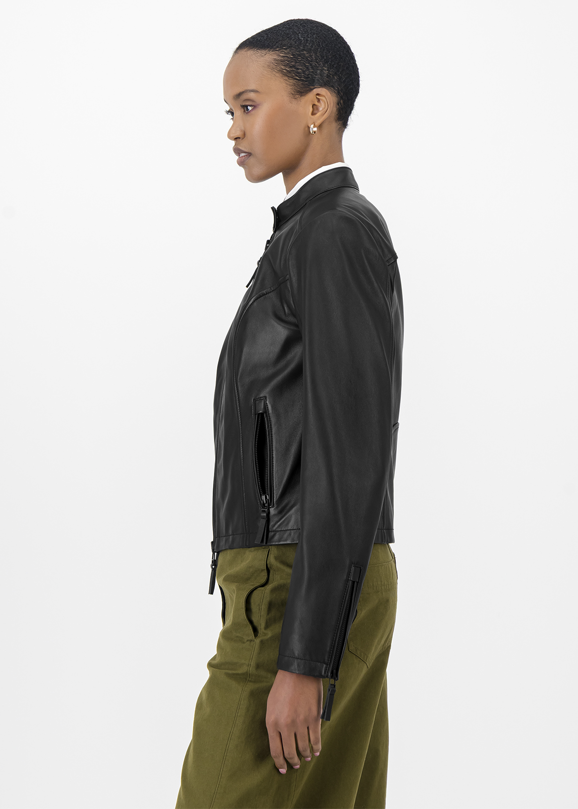 Zip-up Leather Biker Jacket | Woolworths.co.za