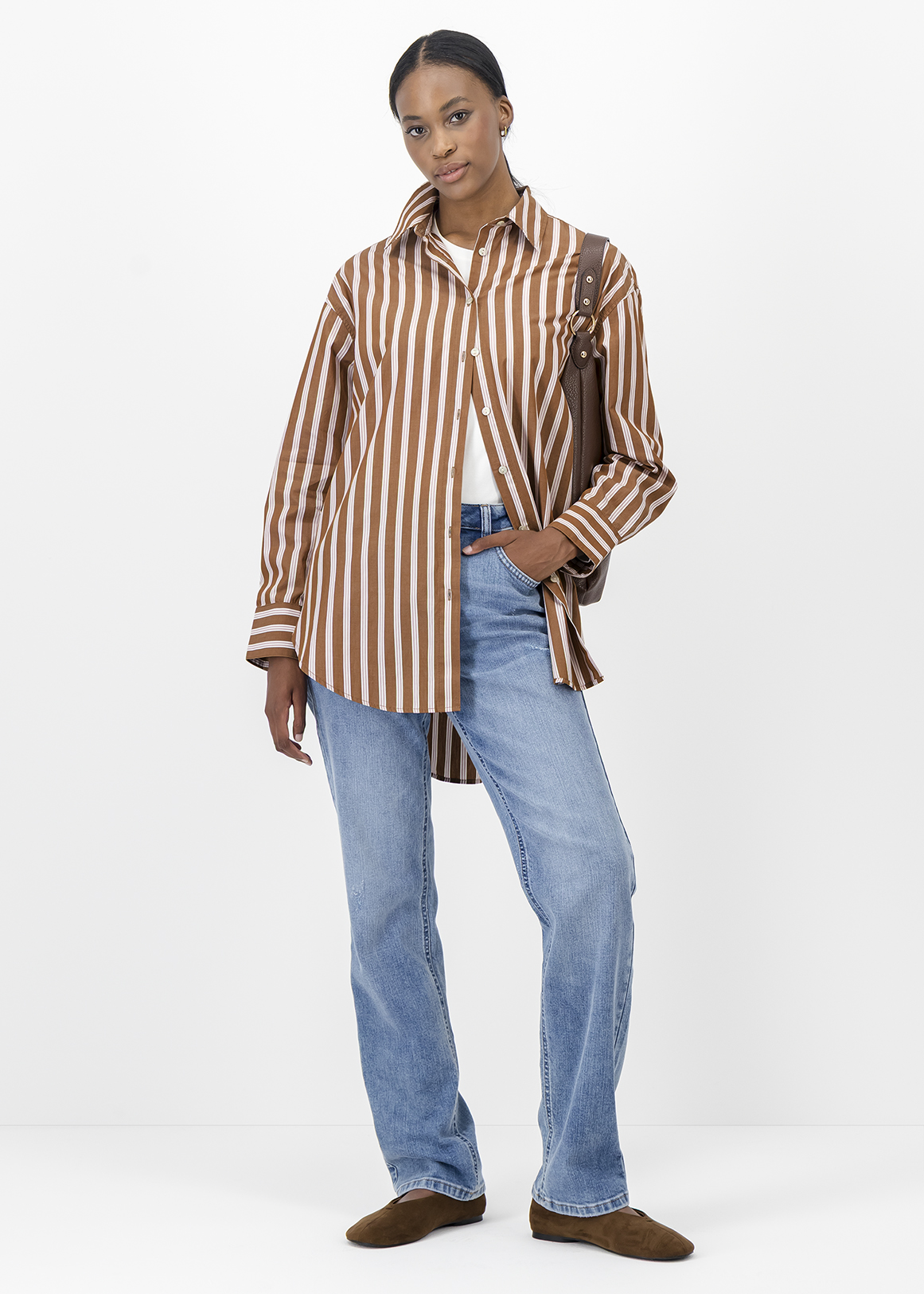 Striped Oversized Cotton Shirt | Woolworths.co.za
