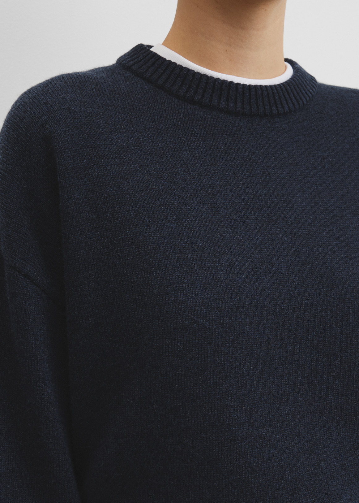 Organically Grown Cotton Blend Crop Crew Neck Knit | Woolworths.co.za