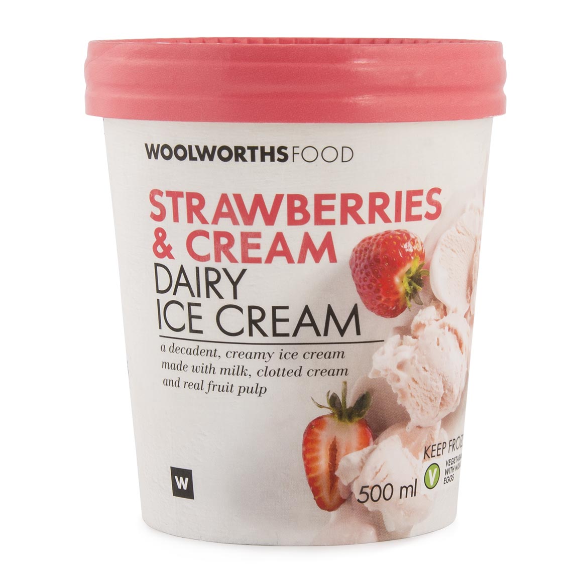 Strawberries & Cream Dairy Ice Cream 500ml | Woolworths.co.za