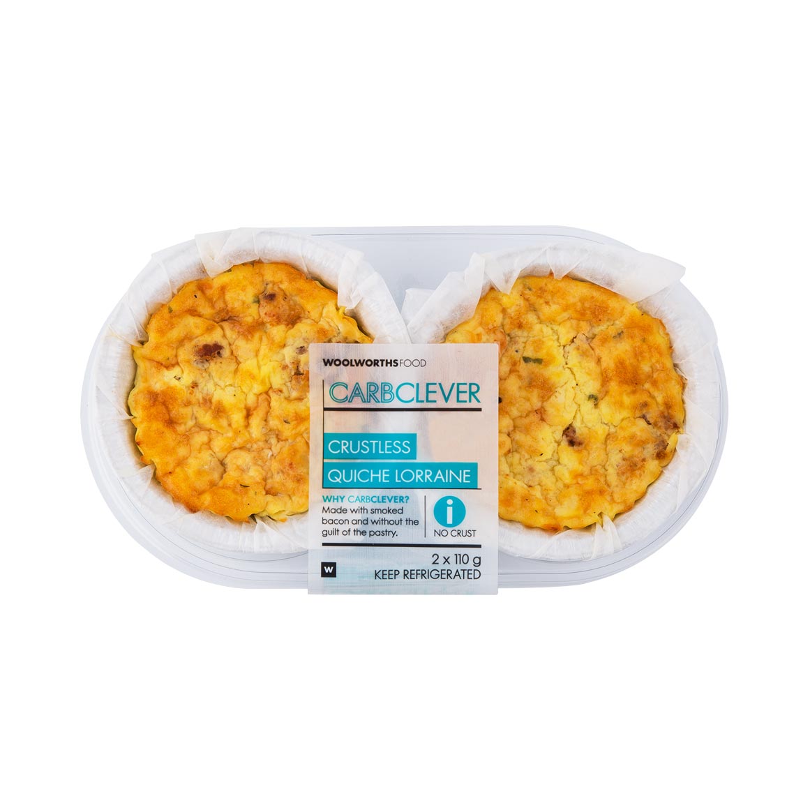 Carb Clever Crustless Quiche Lorraine 2x110g Woolworthscoza