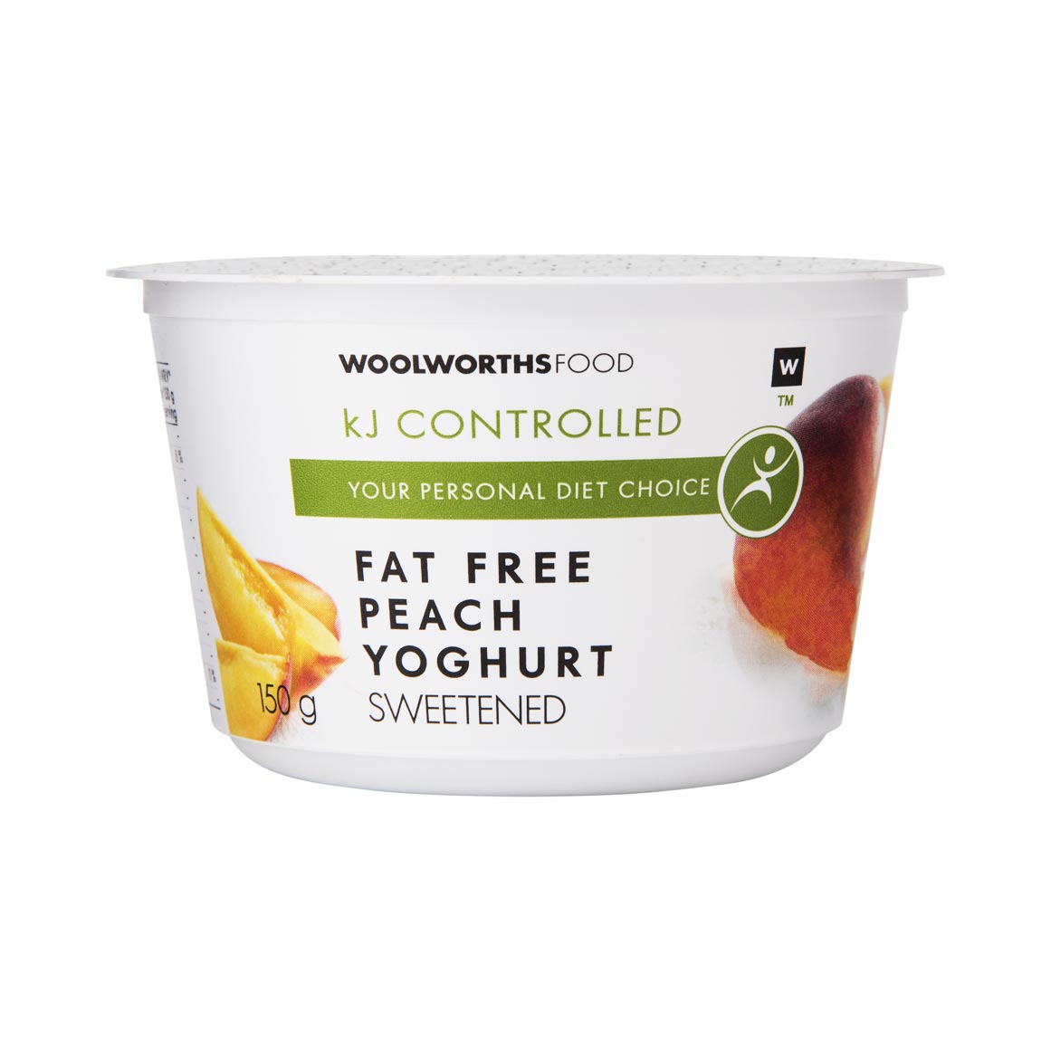 kJ Controlled™ Fat Free Peach Yoghurt 150 g | Woolworths.co.za