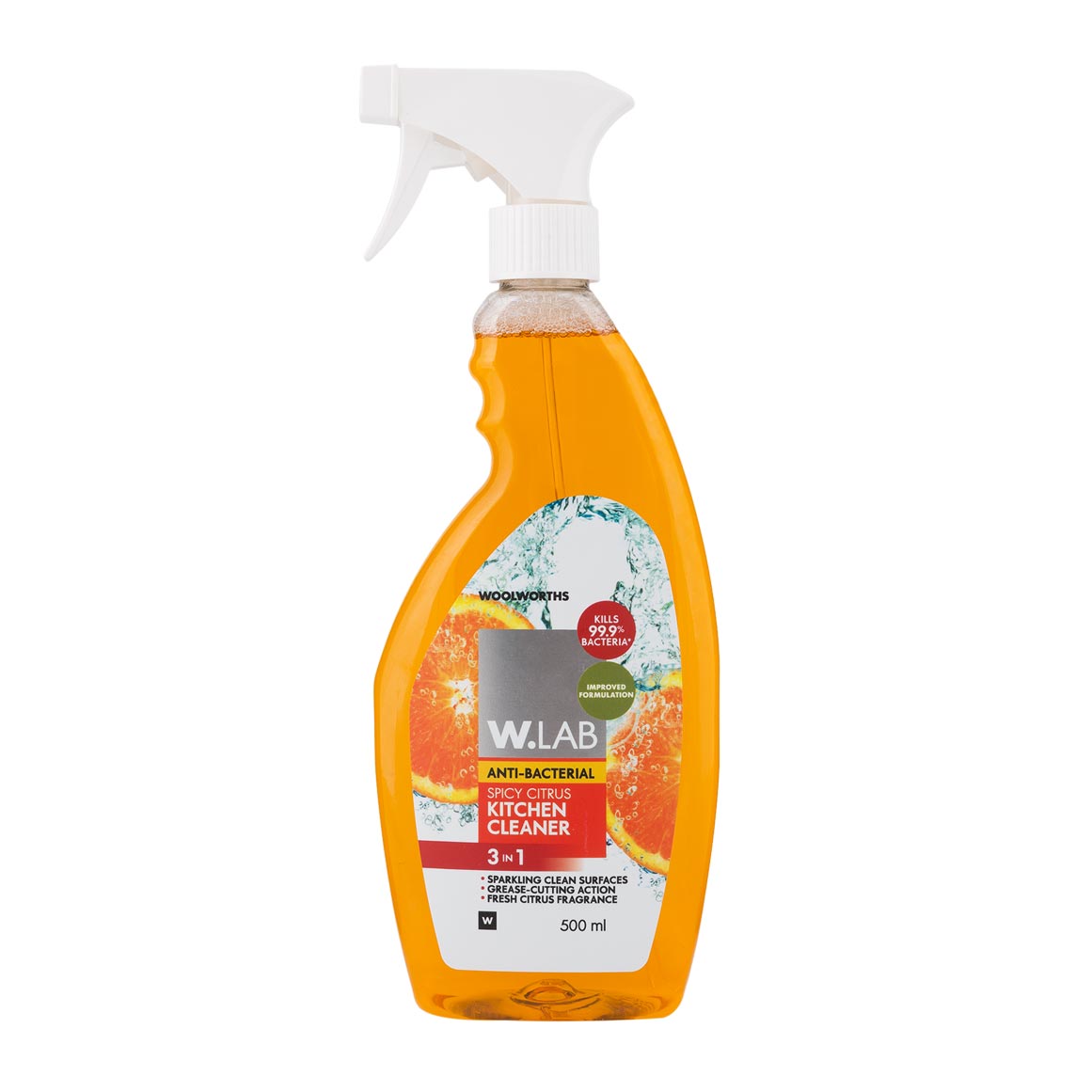 W.Lab 3-in-1 Spicy Citrus Anti-Bacterial Kitchen Cleaner 500 ml