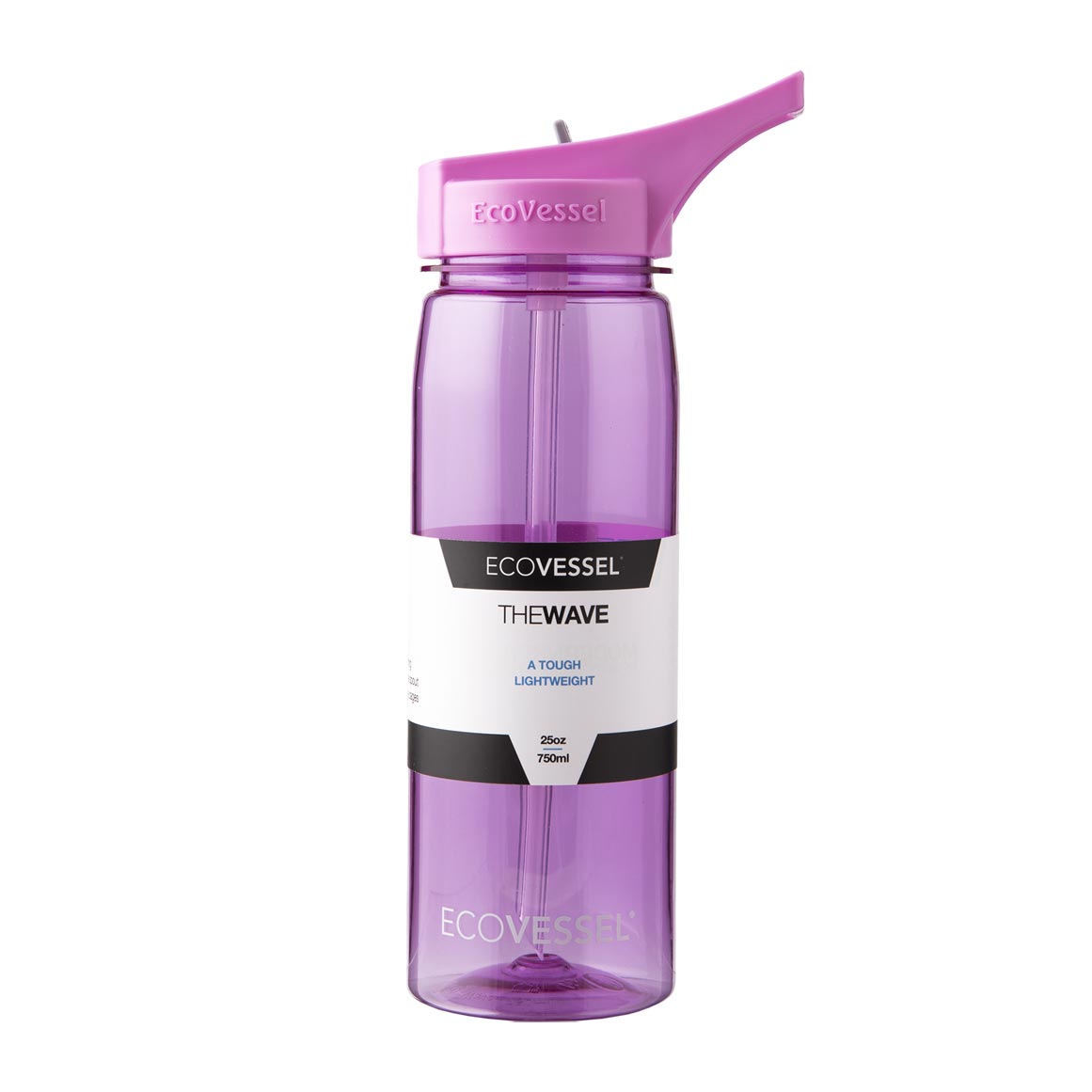 EcoVessel The Wave Flip Straw Tritan™ Water Bottle 750 ml