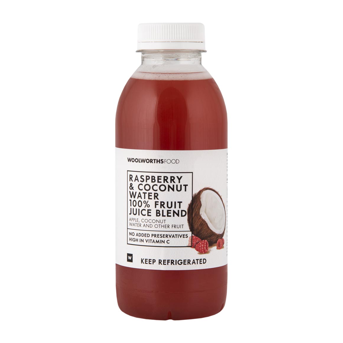 Red Coconut Water 100% Coconut Water, Raspberry Apple Juice Blend 500 Ml