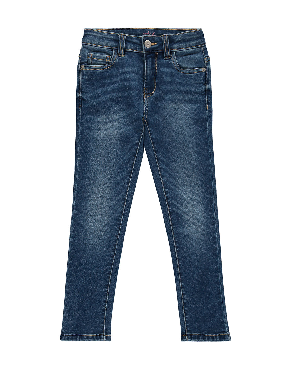 Adjustable Straight Leg Denim Jeans Medium Blue 6