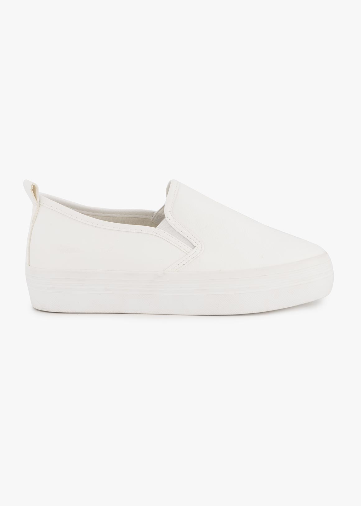 white slip on platform shoes