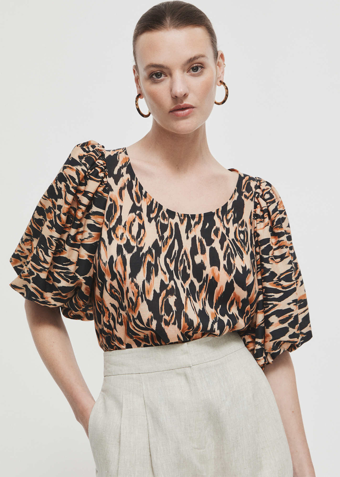 Print Scoop Neck Blouse | Woolworths.co.za