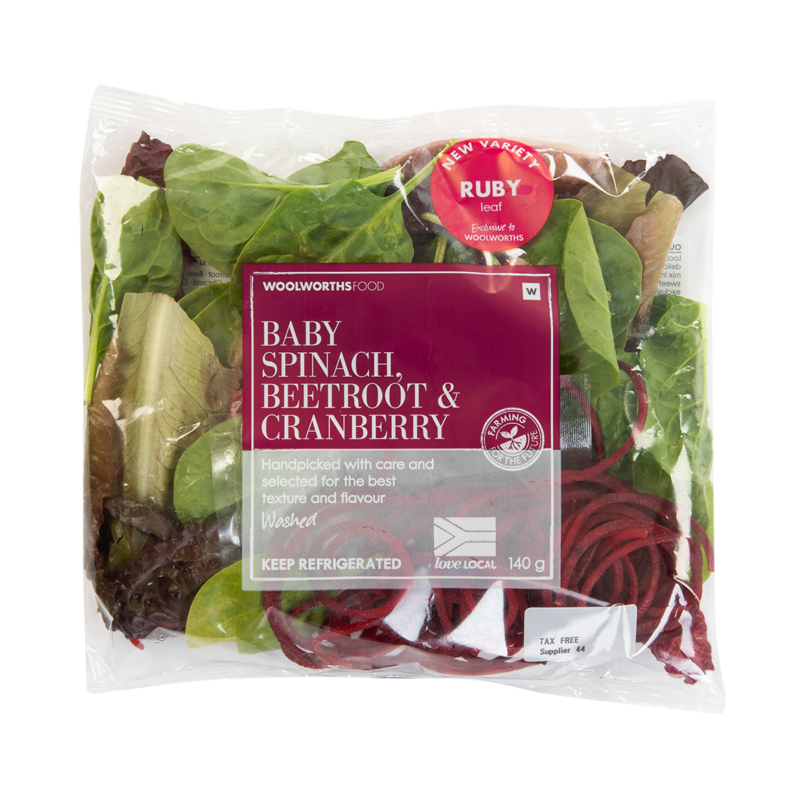 Baby Spinach, Beetroot & Cranberry Leaf Salad 140 g | Woolworths.co.za